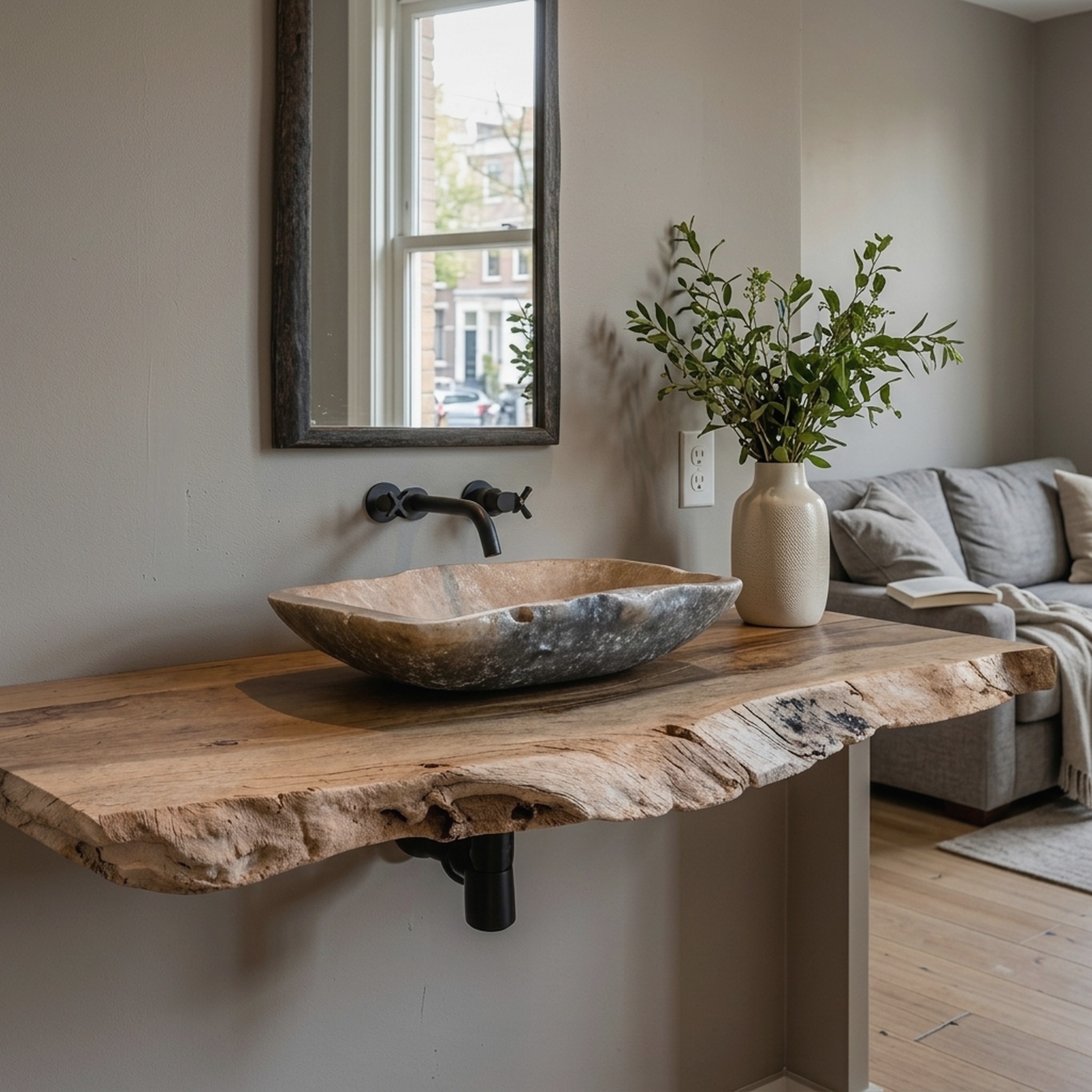 Farmhouse Bathroom Vanity Floating Shelf for Rustic Bathroom Decor