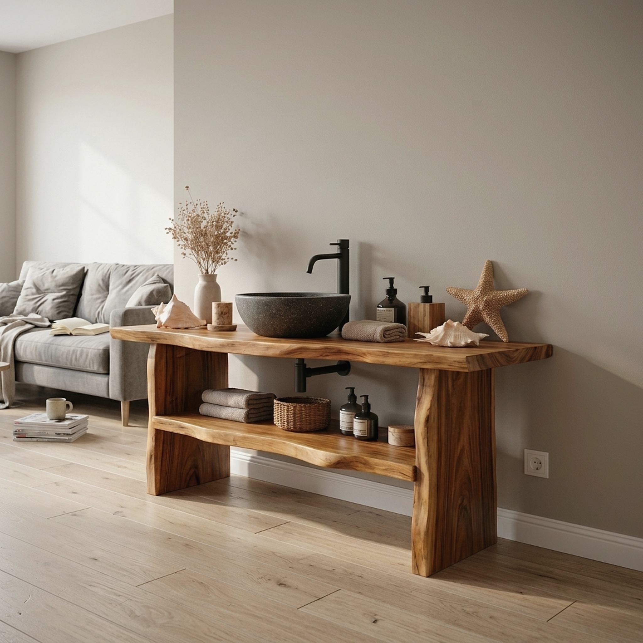 Farmhouse Branch Bathroom Vanity Freestanding Sink Console
