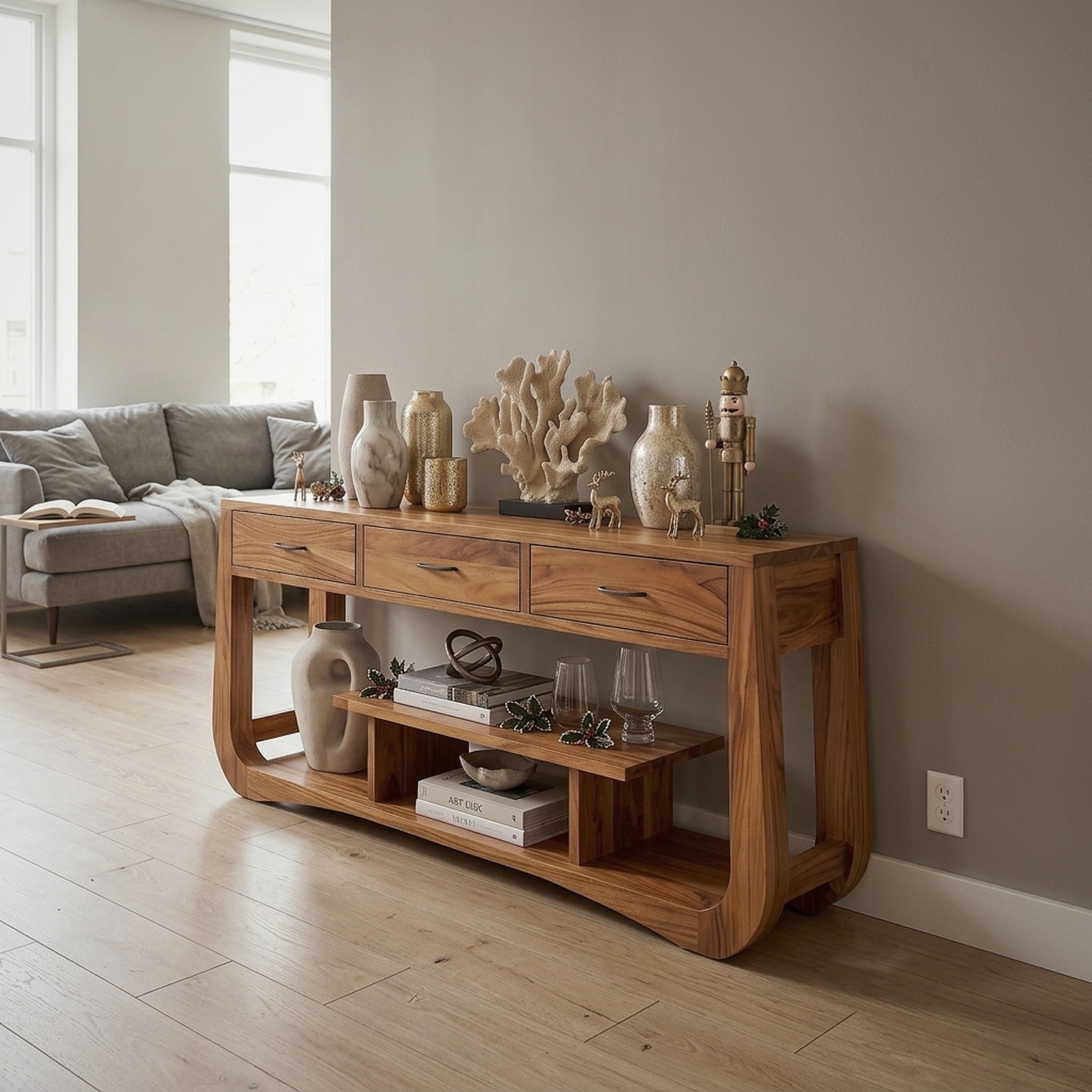 Farmhouse Christmas Behind Couch Table Modern Bedroom