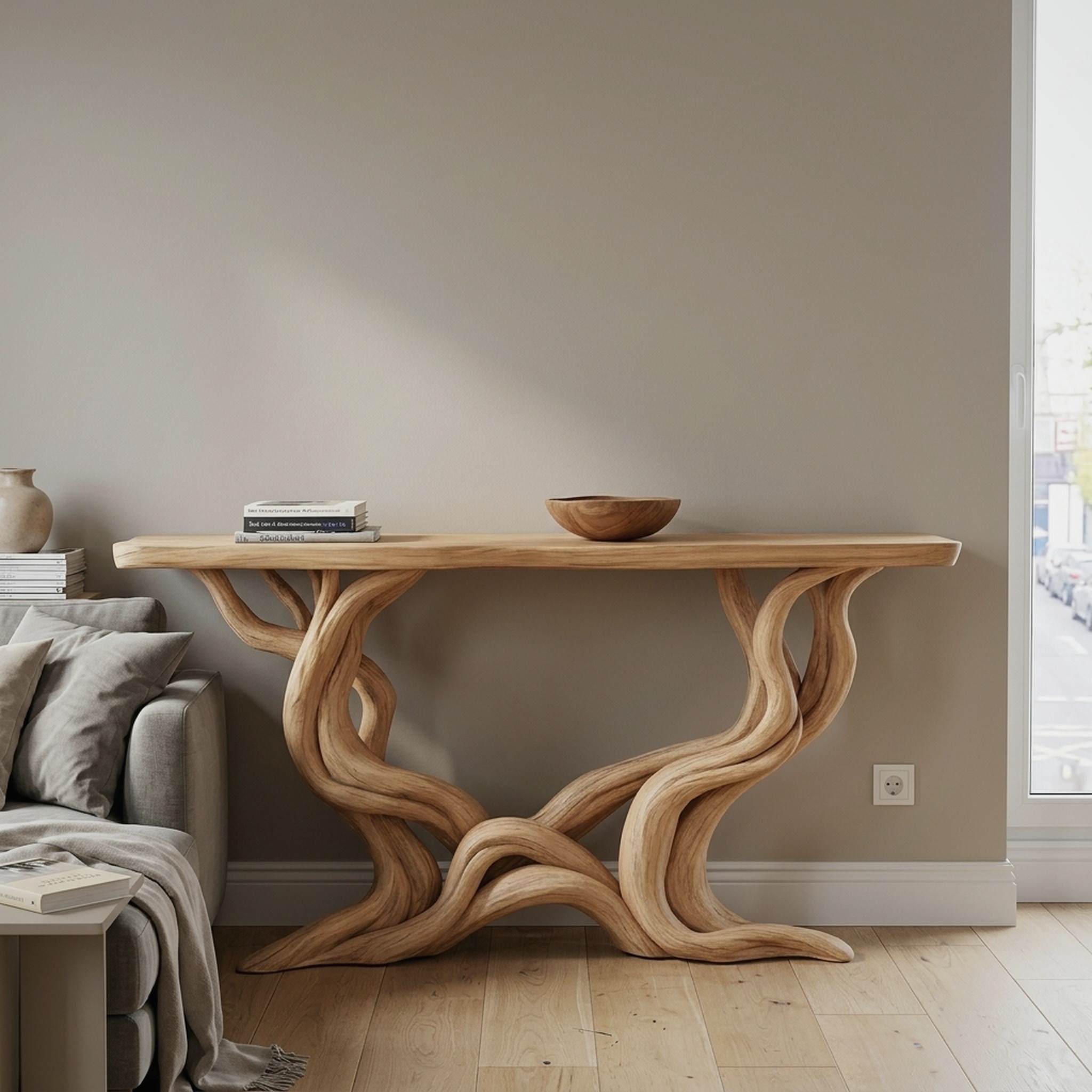 Farmhouse Console Table Solid Wood Handmade Gift