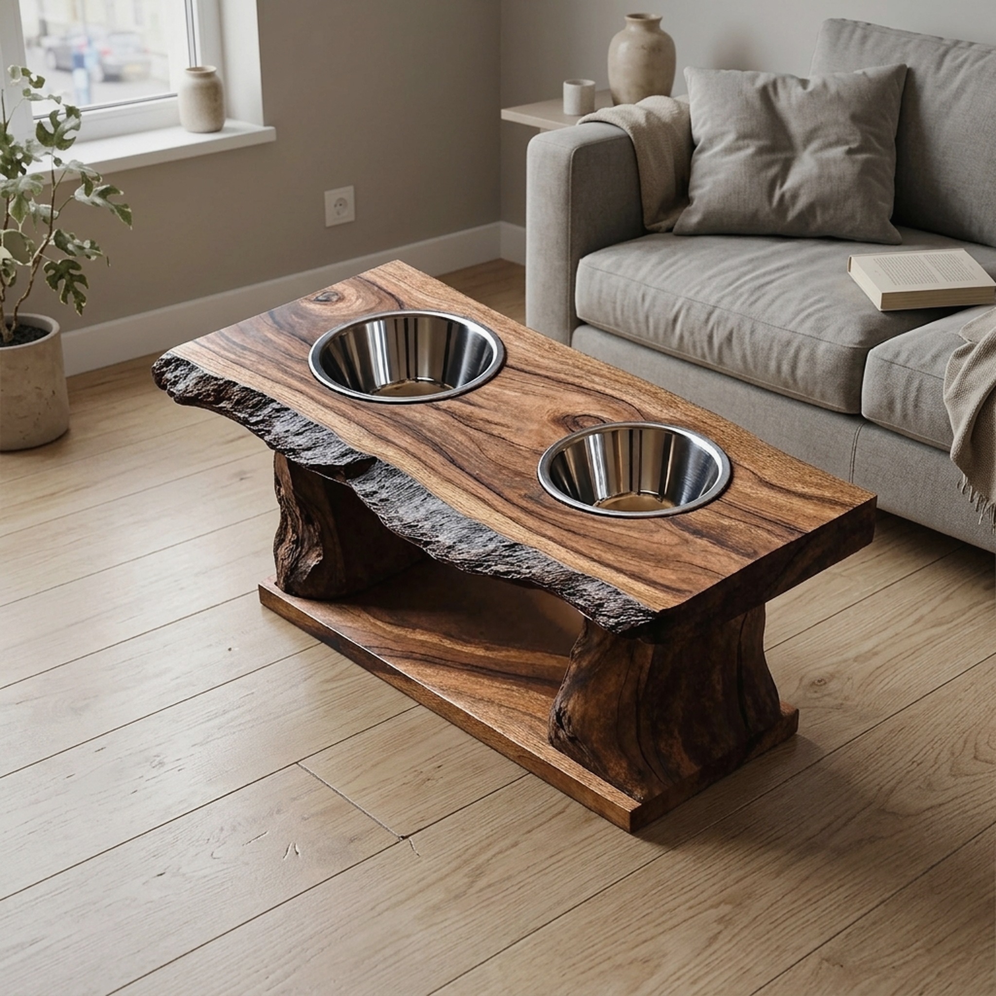 Farmhouse Dog Feeding Stand Kitchen Decor