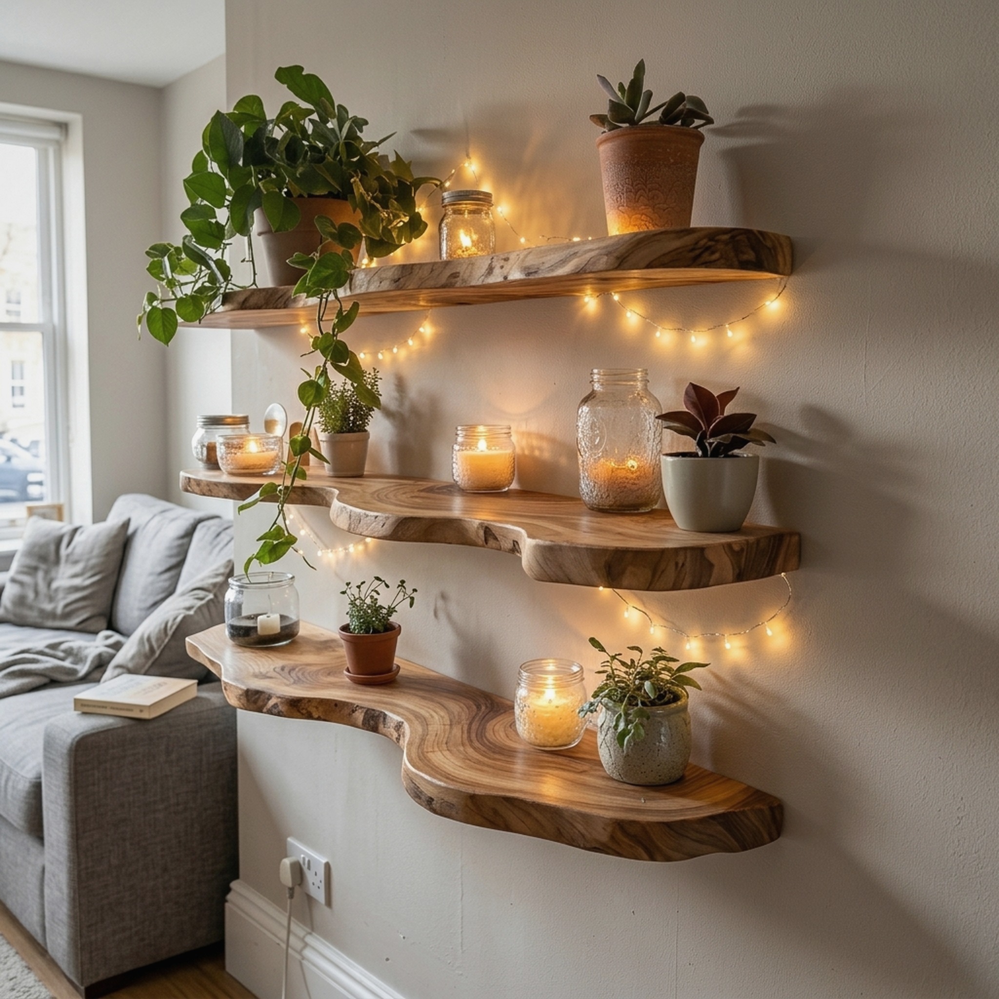 Farmhouse Floating Shelves Live Edge