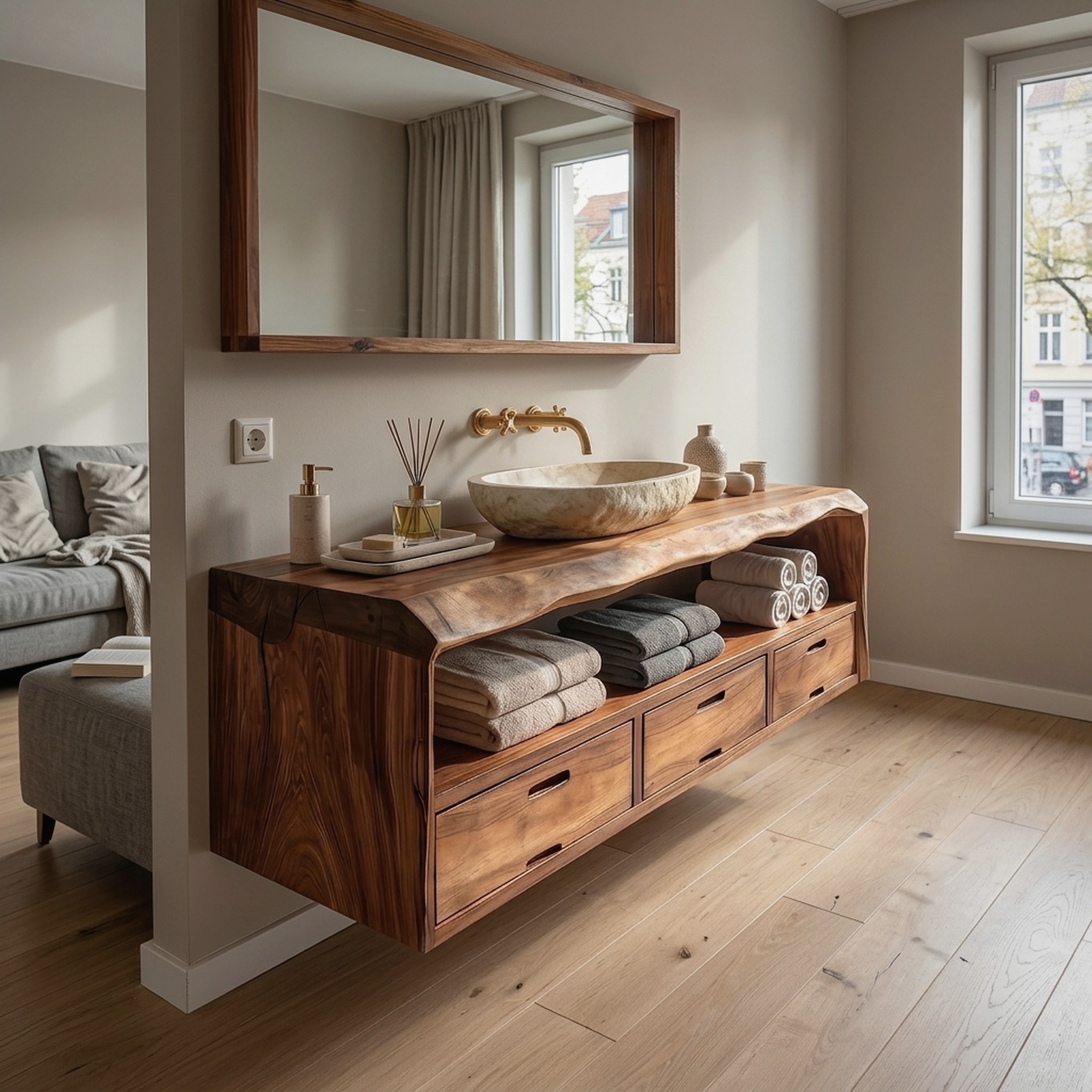 Farmhouse Floating Vanity for Bathroom Storage Ideas