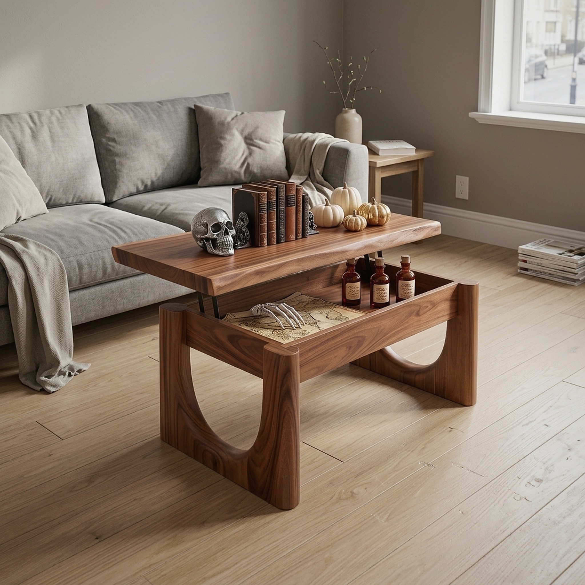 Farmhouse Halloween Lift Top Coffee Table Country Cottage