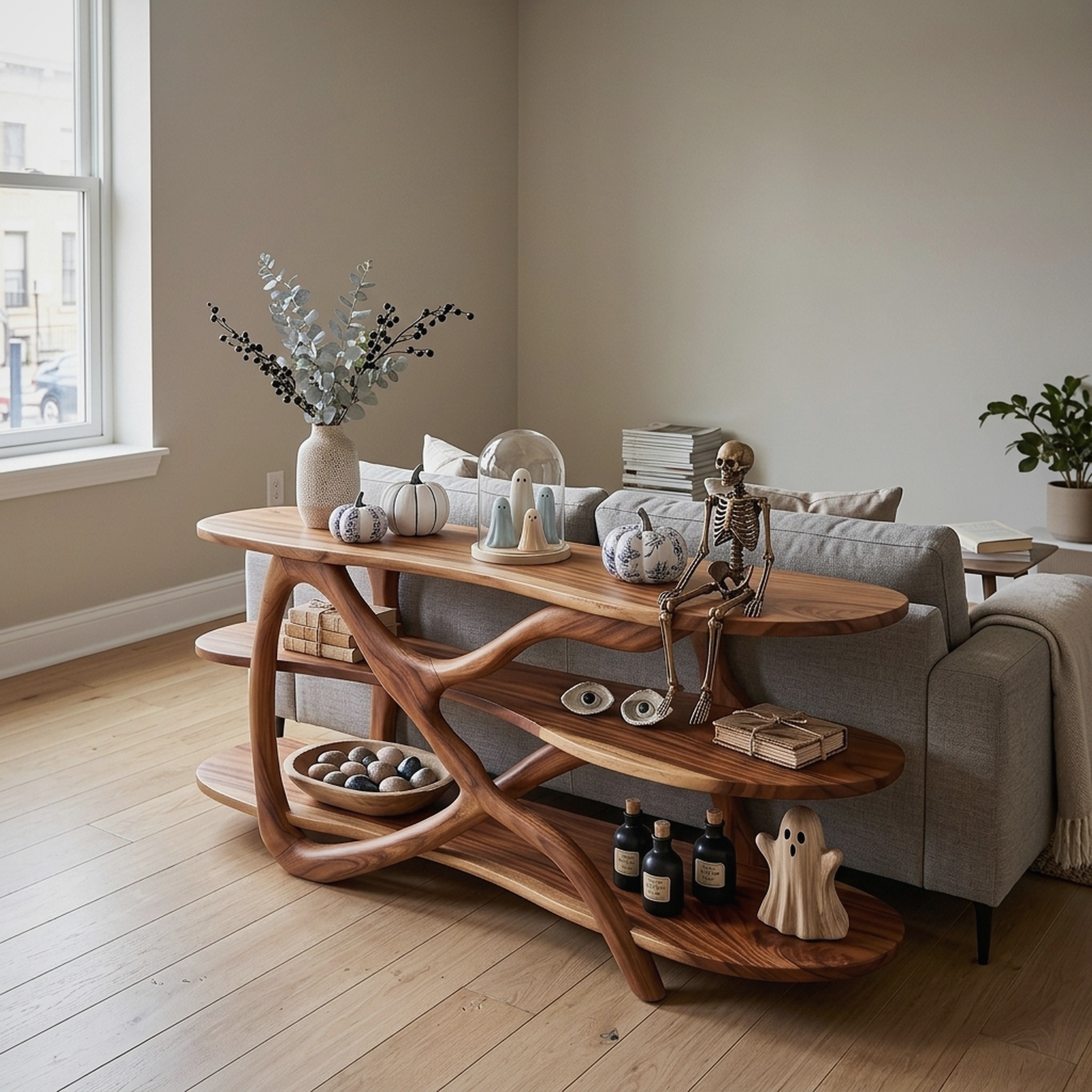 Farmhouse Halloween Sofa Table Coastal Living Room