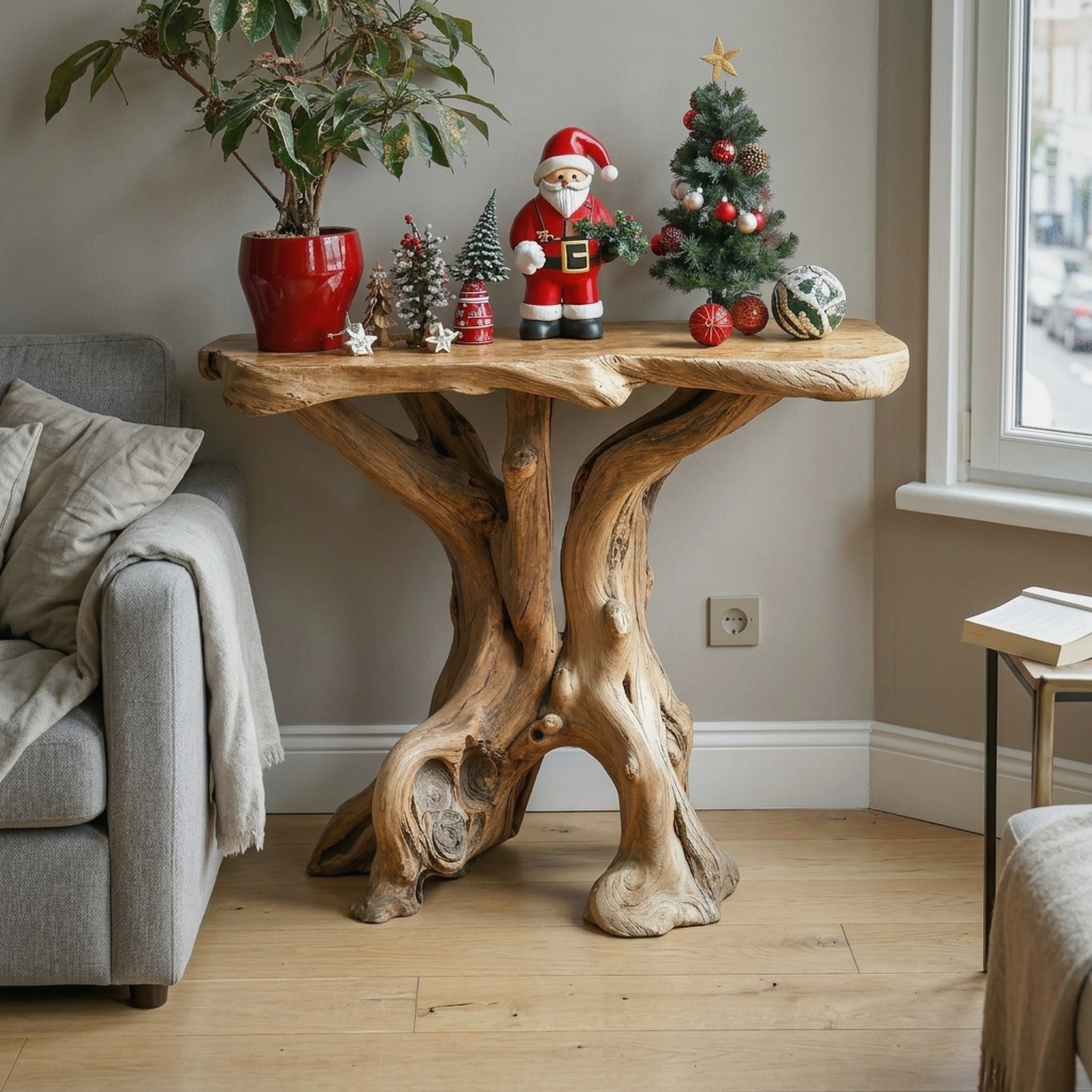 Farmhouse Live Edge End Table Christmas End Table