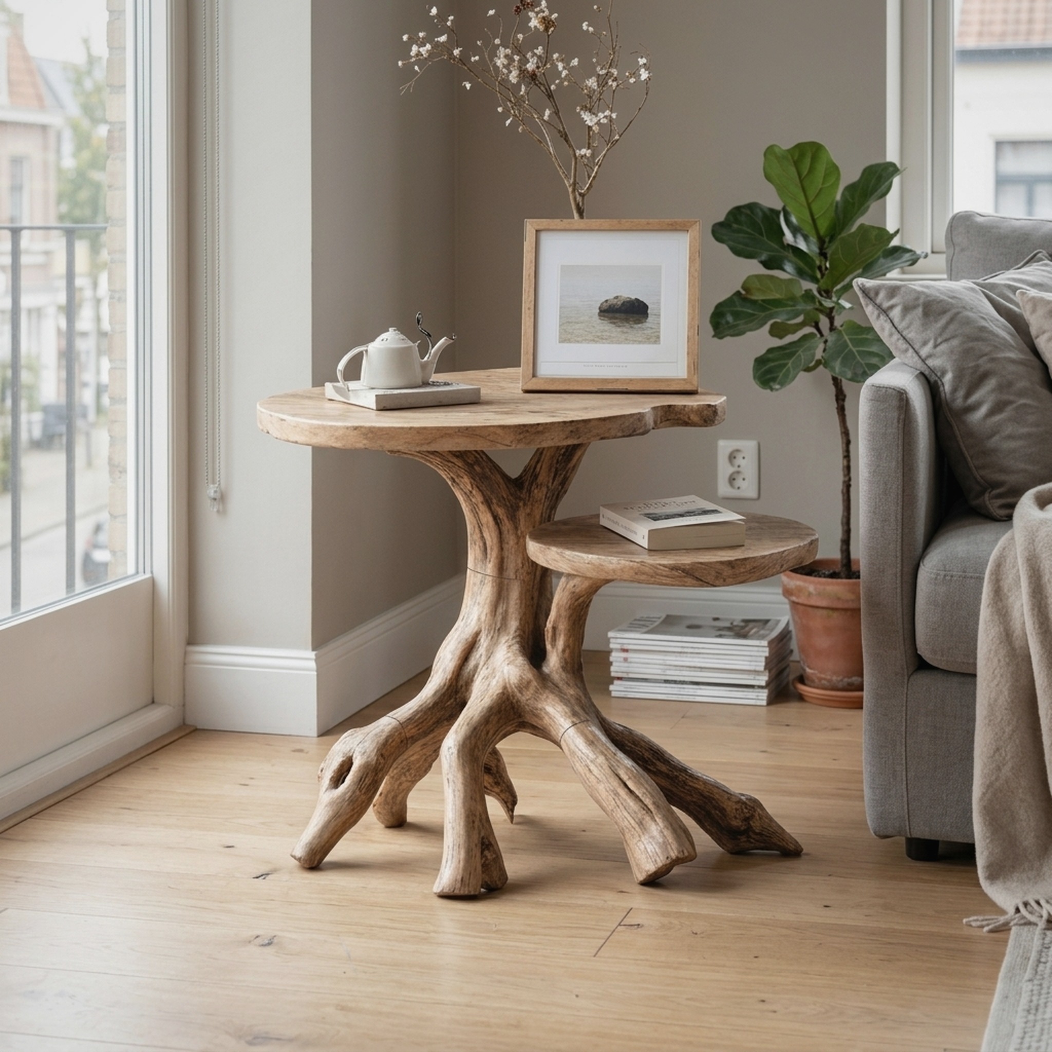 Farmhouse Live Edge End Table Entryway Table