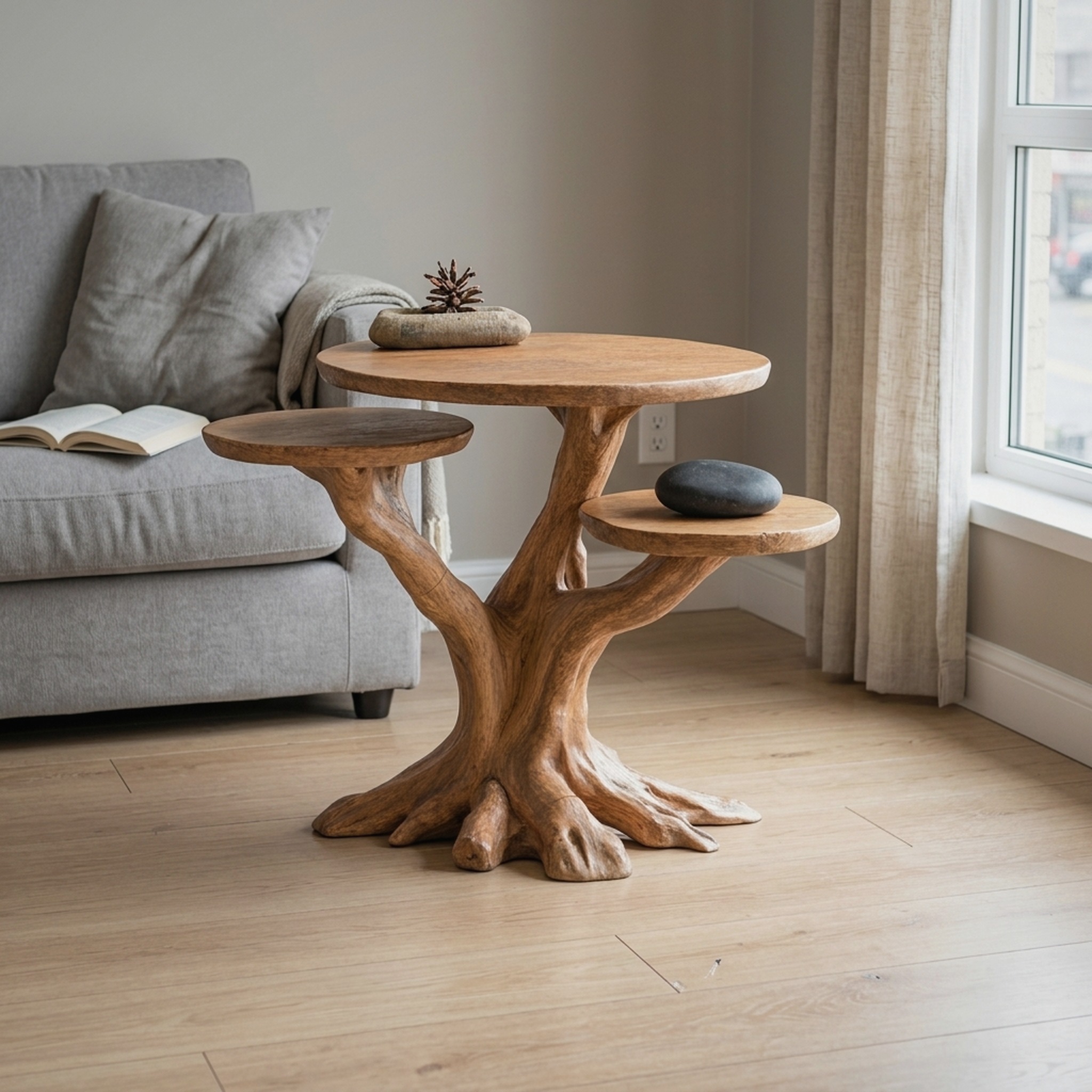 Farmhouse Live Edge End Table Living Room Decor