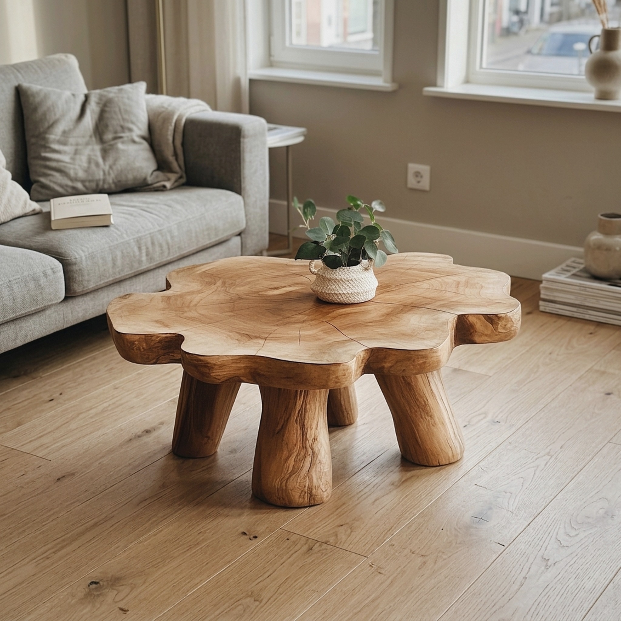 Farmhouse Living Edge Coffee Table with Reclaimed Wood
