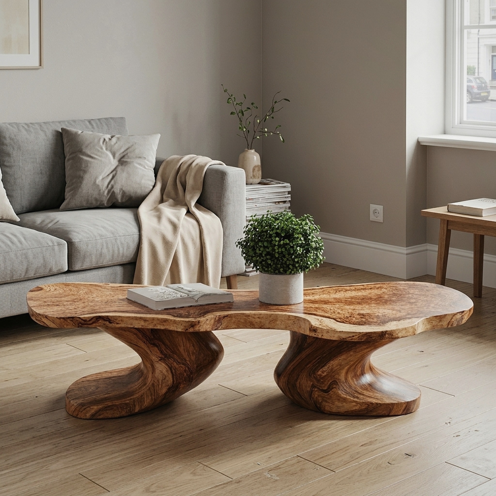 Farmhouse Natural Wood Coffee Table Antique Look