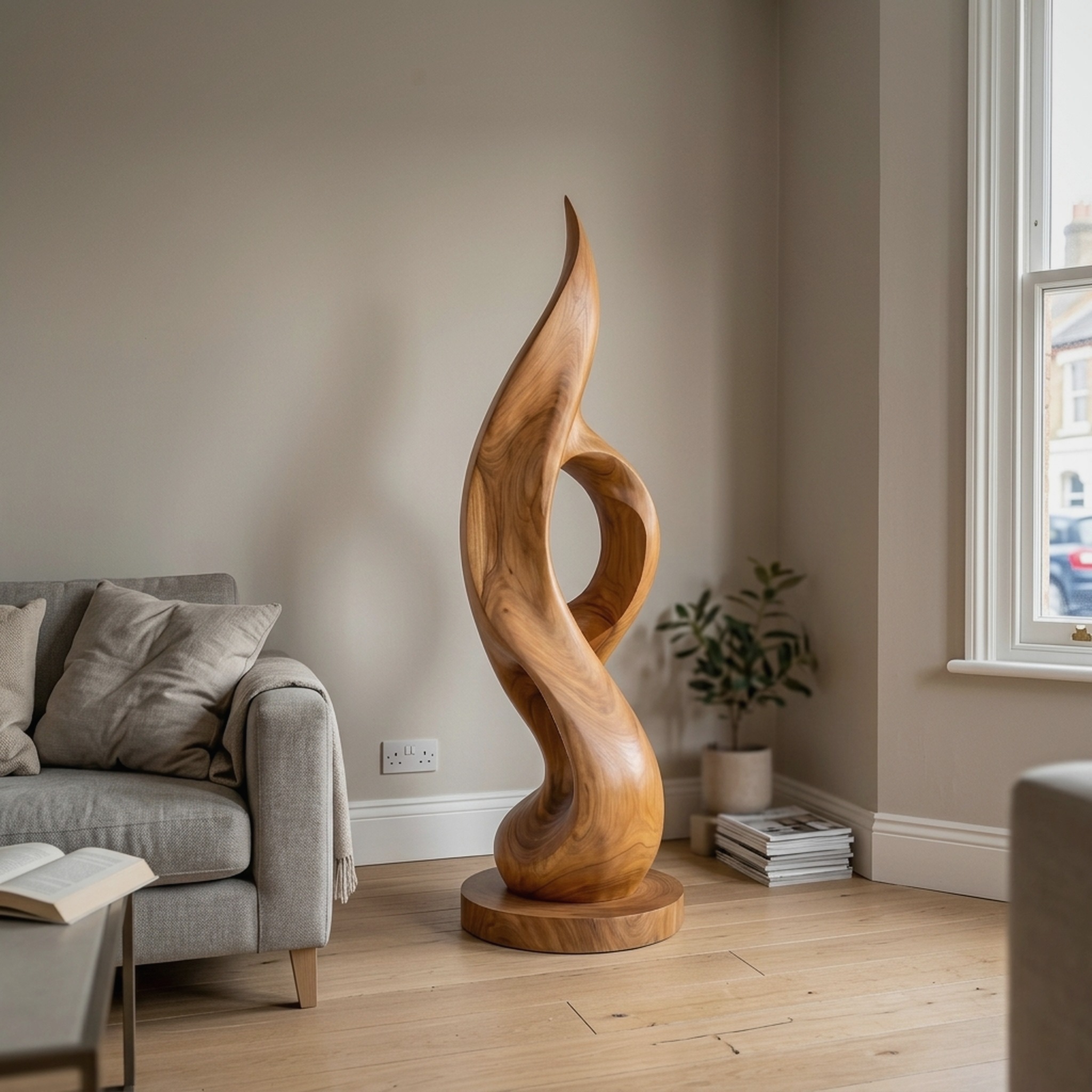 Farmhouse Organic Wood Sculpture for Luxury Bedroom Home Decor