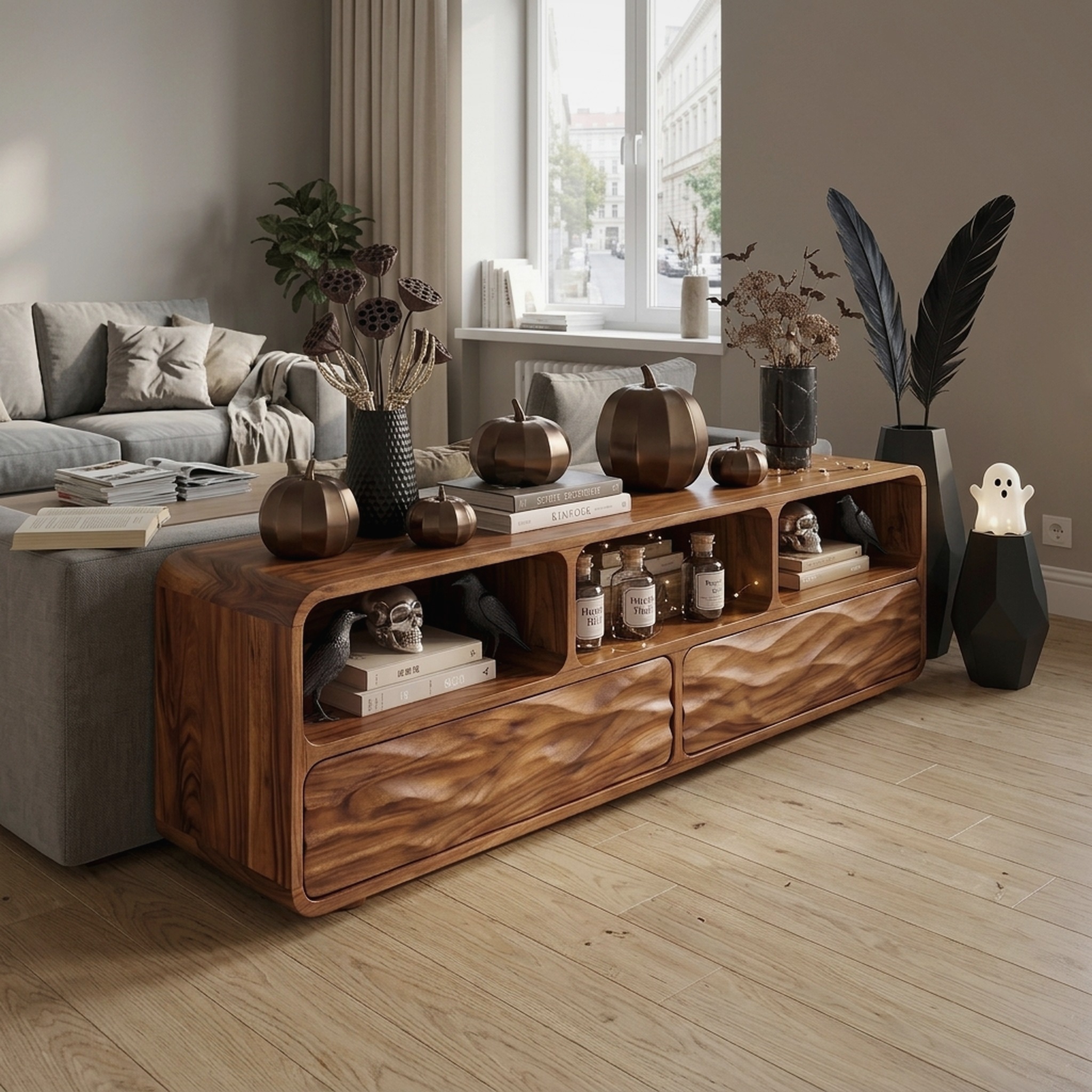 Farmhouse Pumpkin Storage Console Table Luxury Bedroom