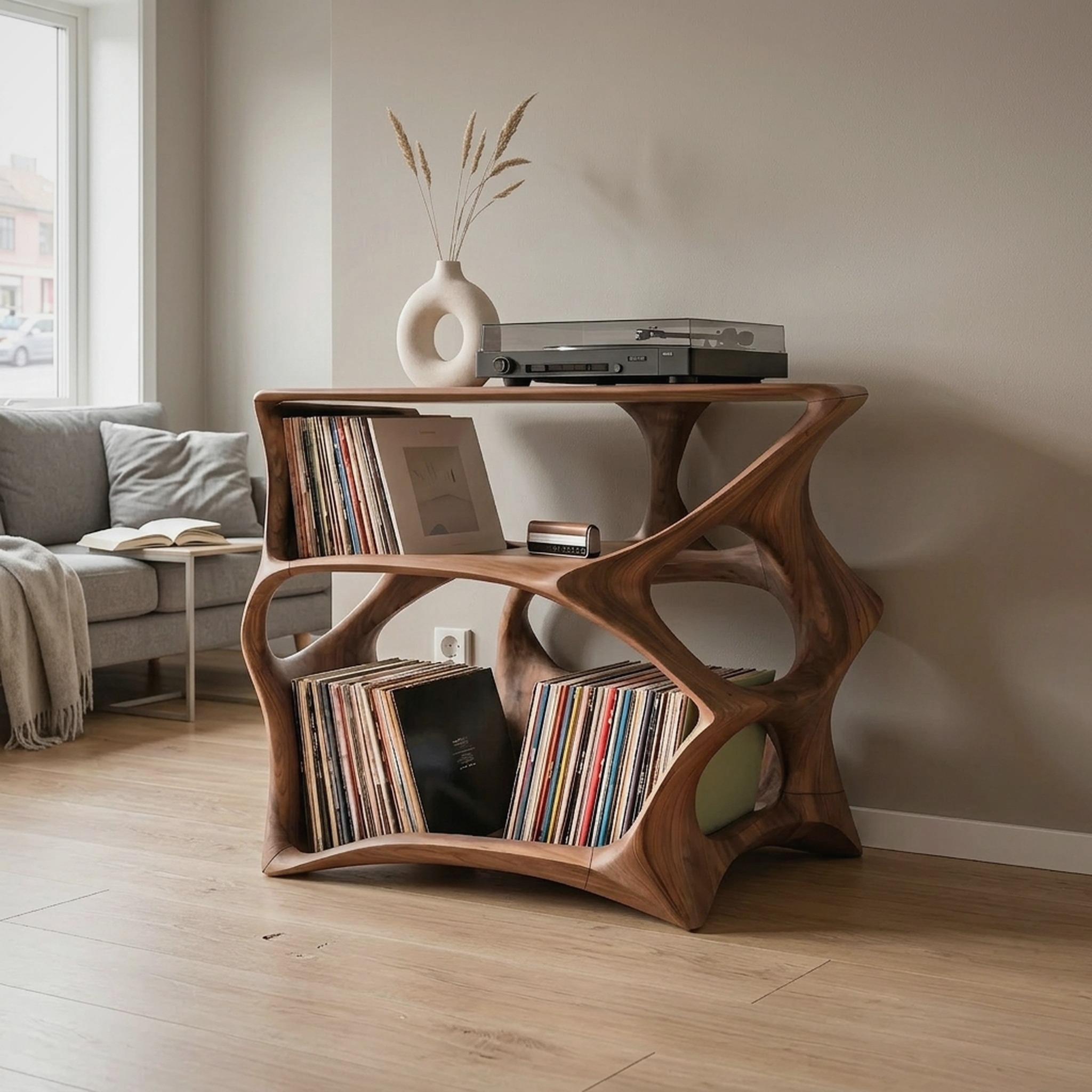 Farmhouse Record Stand Cozy Living Room Furniture