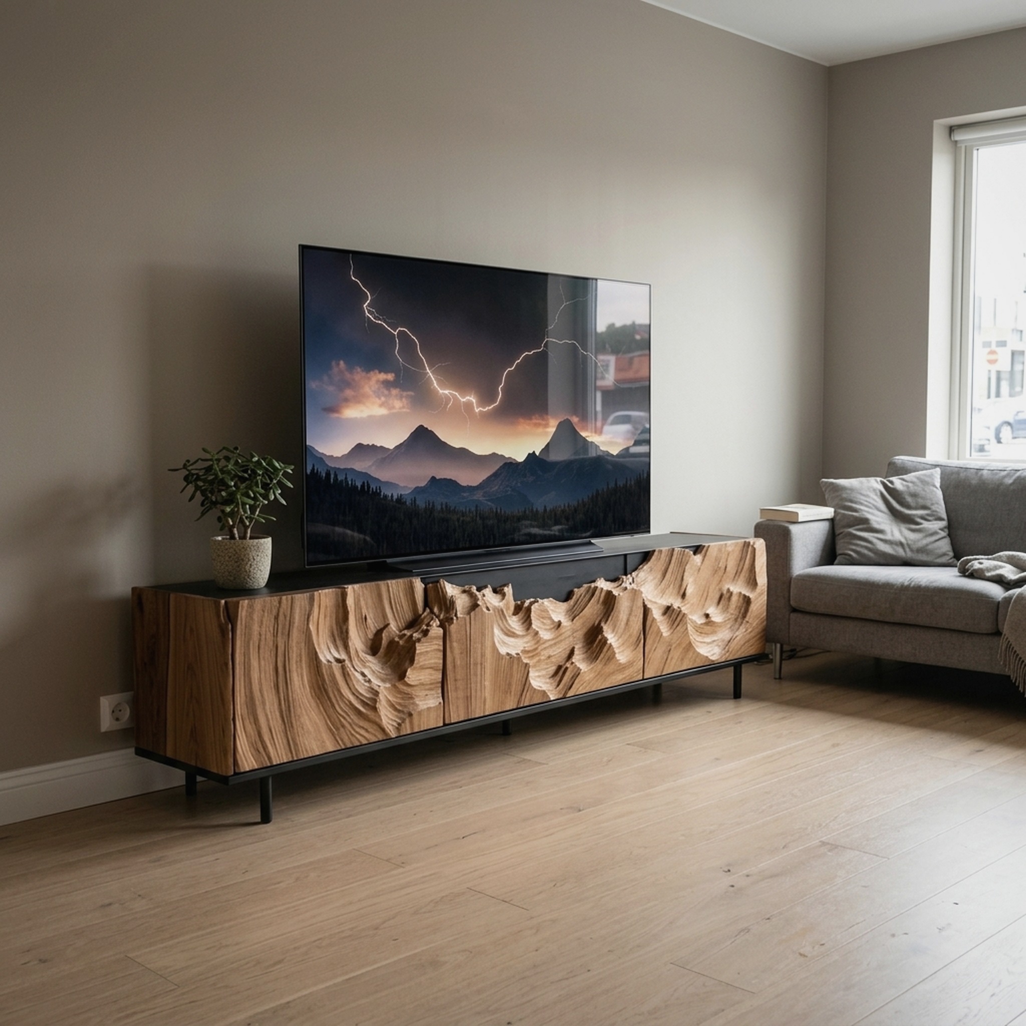 Farmhouse Rustic TV Cabinet for Cozy Living Room