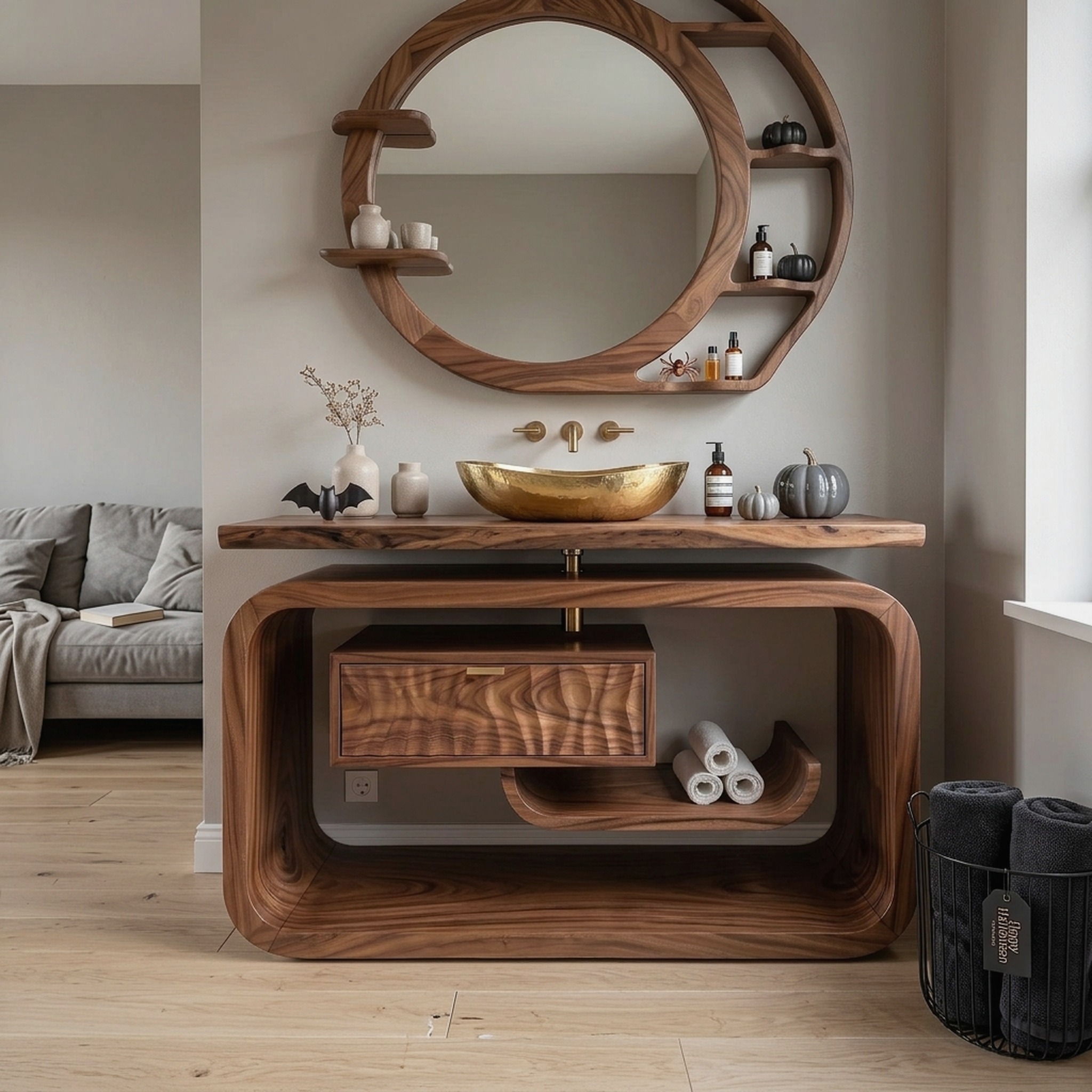 Farmhouse Skull Bathroom Vanity Contemporary Bathroom