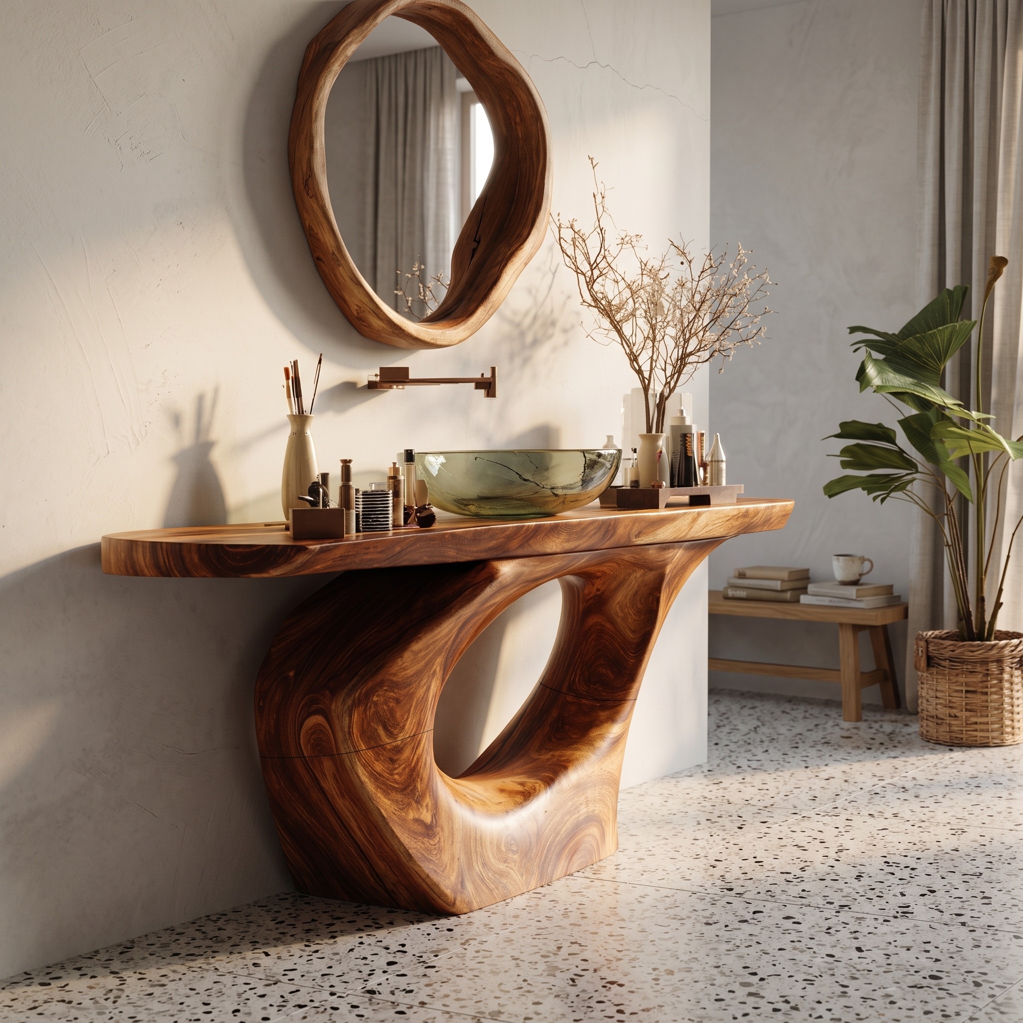 Farmhouse Solid Wood Bathroom Vanity, Handcrafted Single Sink Cabinet Console for Decorative Bath Design