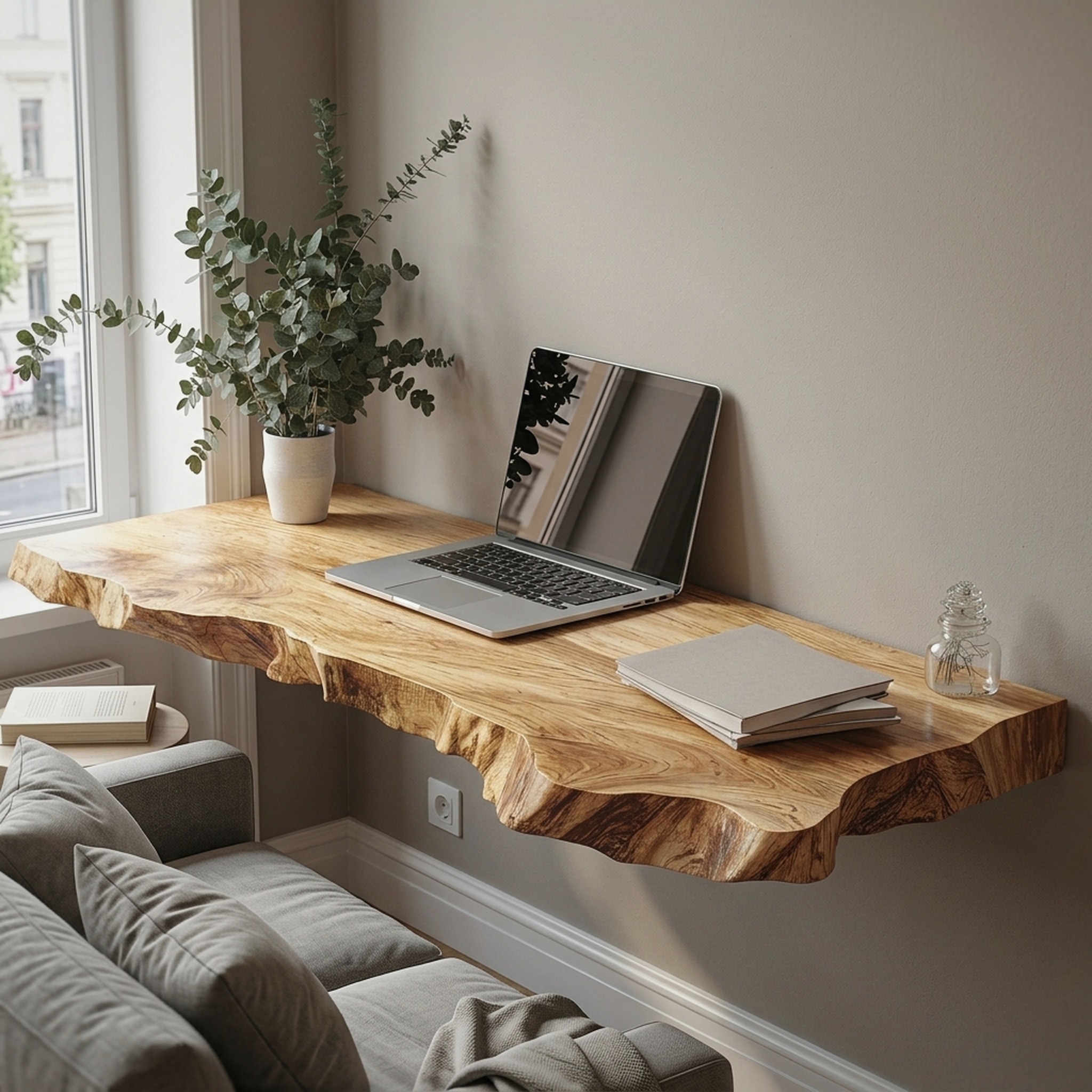Farmhouse Solid Wood Floating Desk for Cozy and Functional Spaces