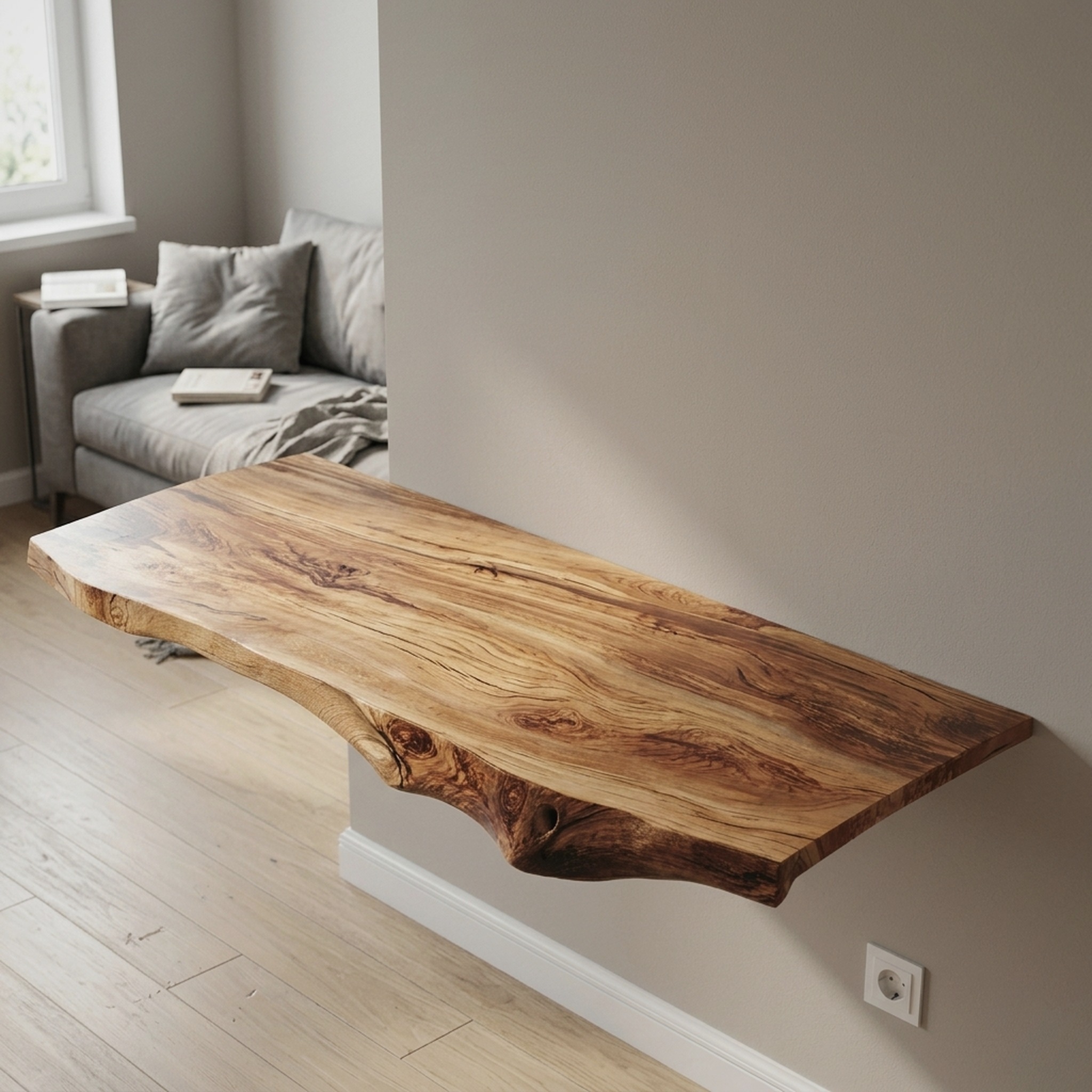 Farmhouse Solid Wood Floating Desk for Relaxed Home Environment