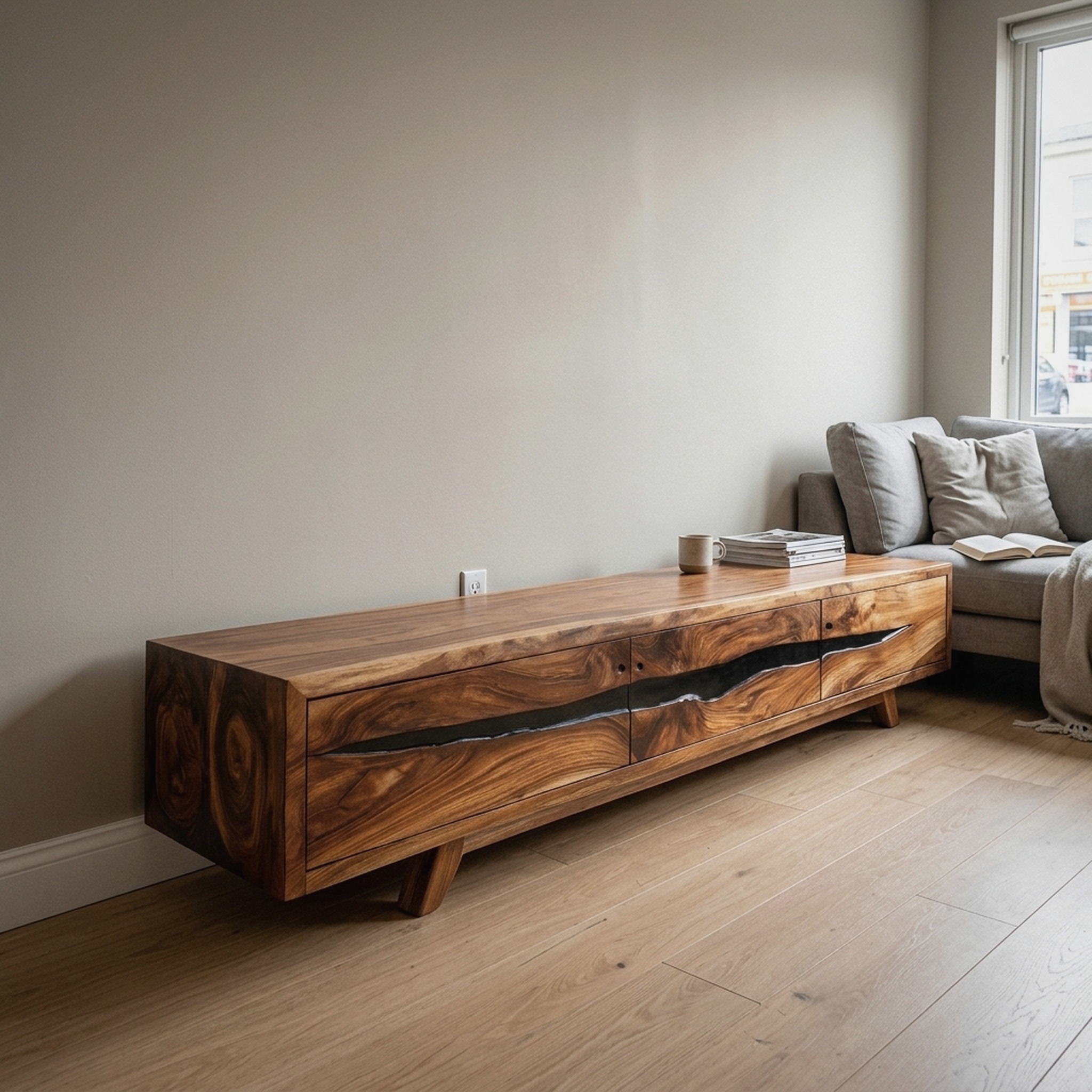 Farmhouse Solid Wood TV Console for Bedroom Design