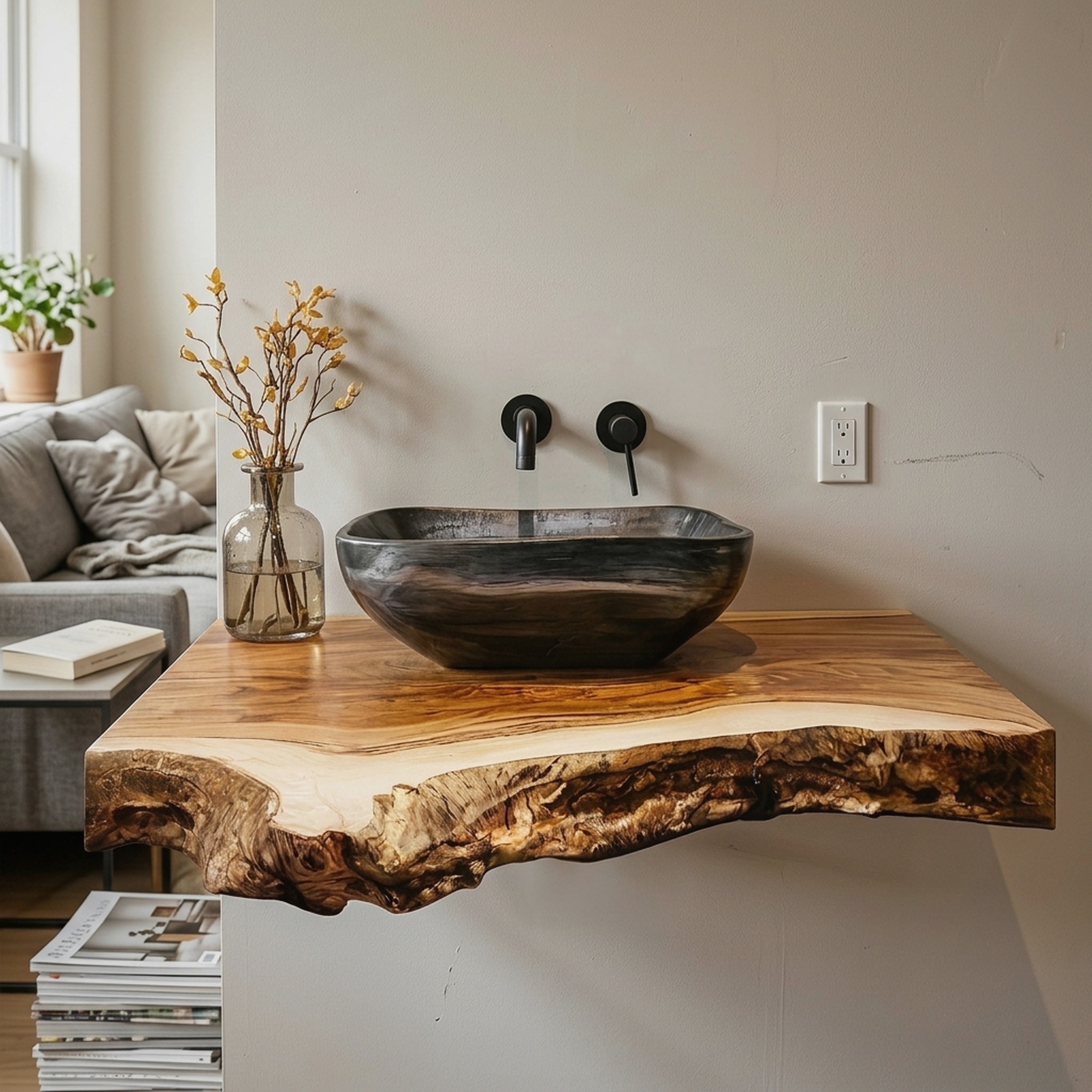 Farmhouse Solid Wood Vanity Bathroom Decor Ideas