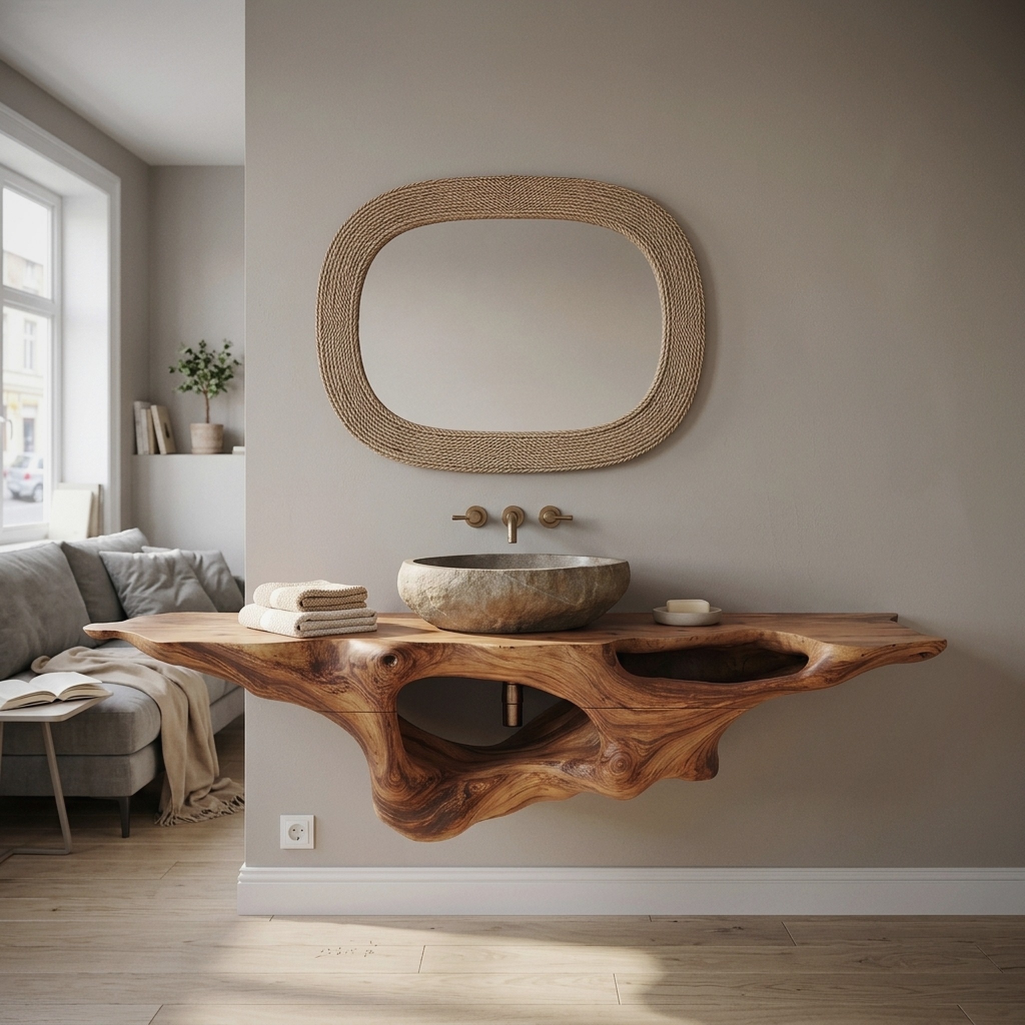 Farmhouse Solid Wood Vanity Unique Bathroom Design