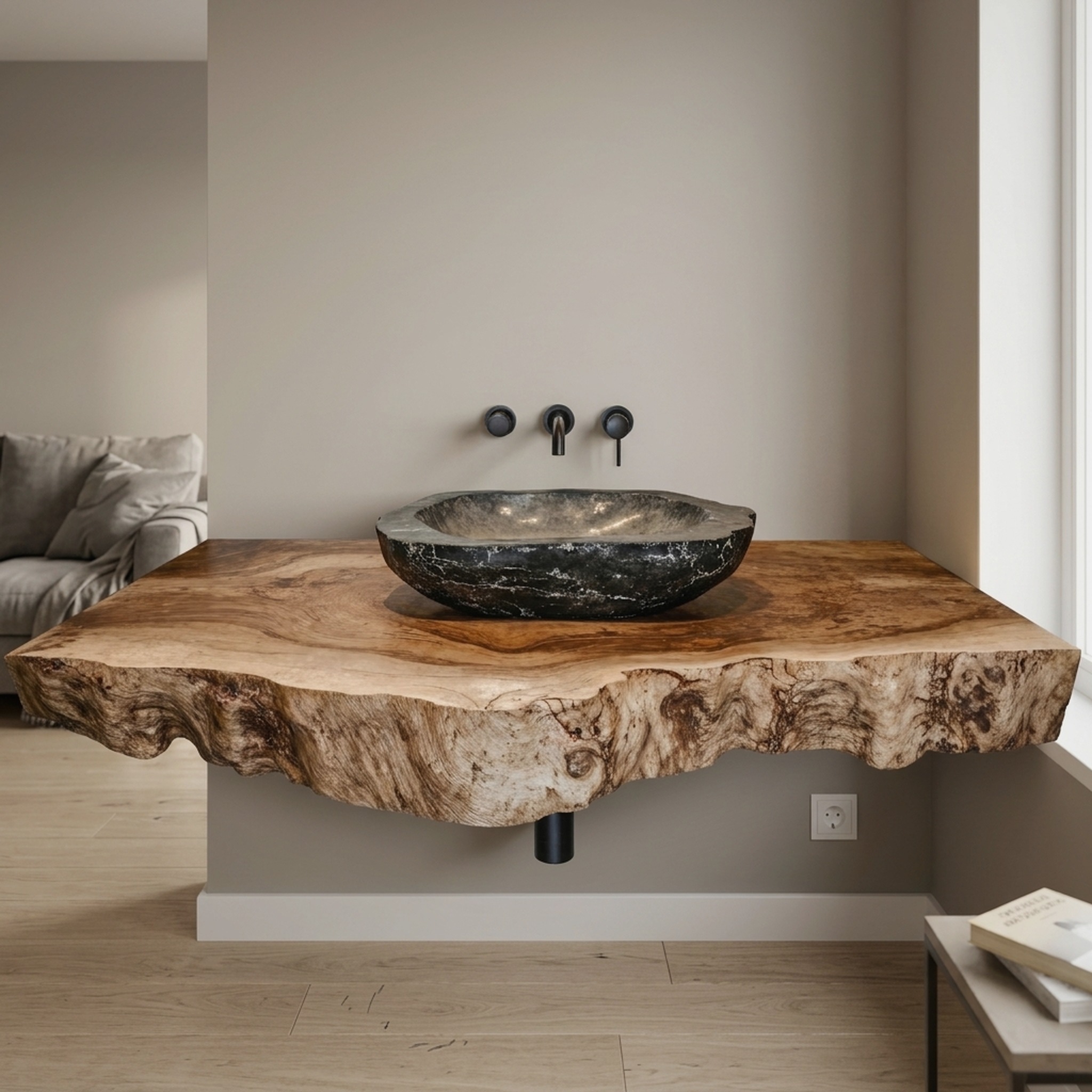 Farmhouse Style Floating Vanity Shelf for Cozy Bathrooms