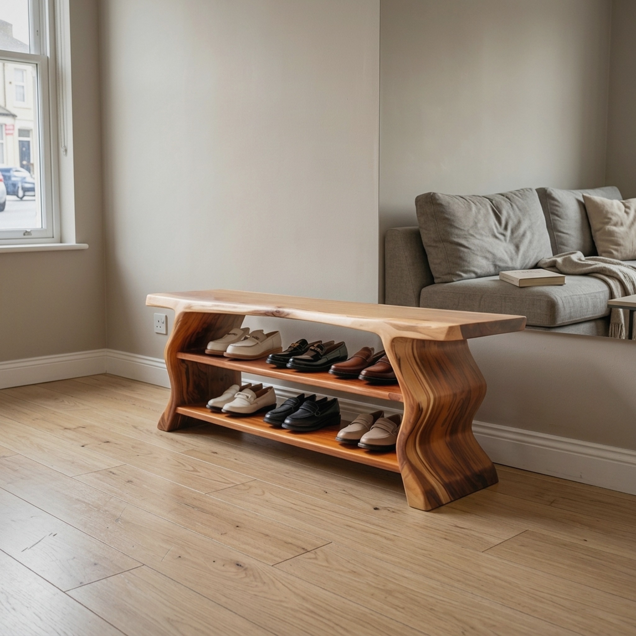 Farmhouse Style Shoe Organizer Entryway and Porch