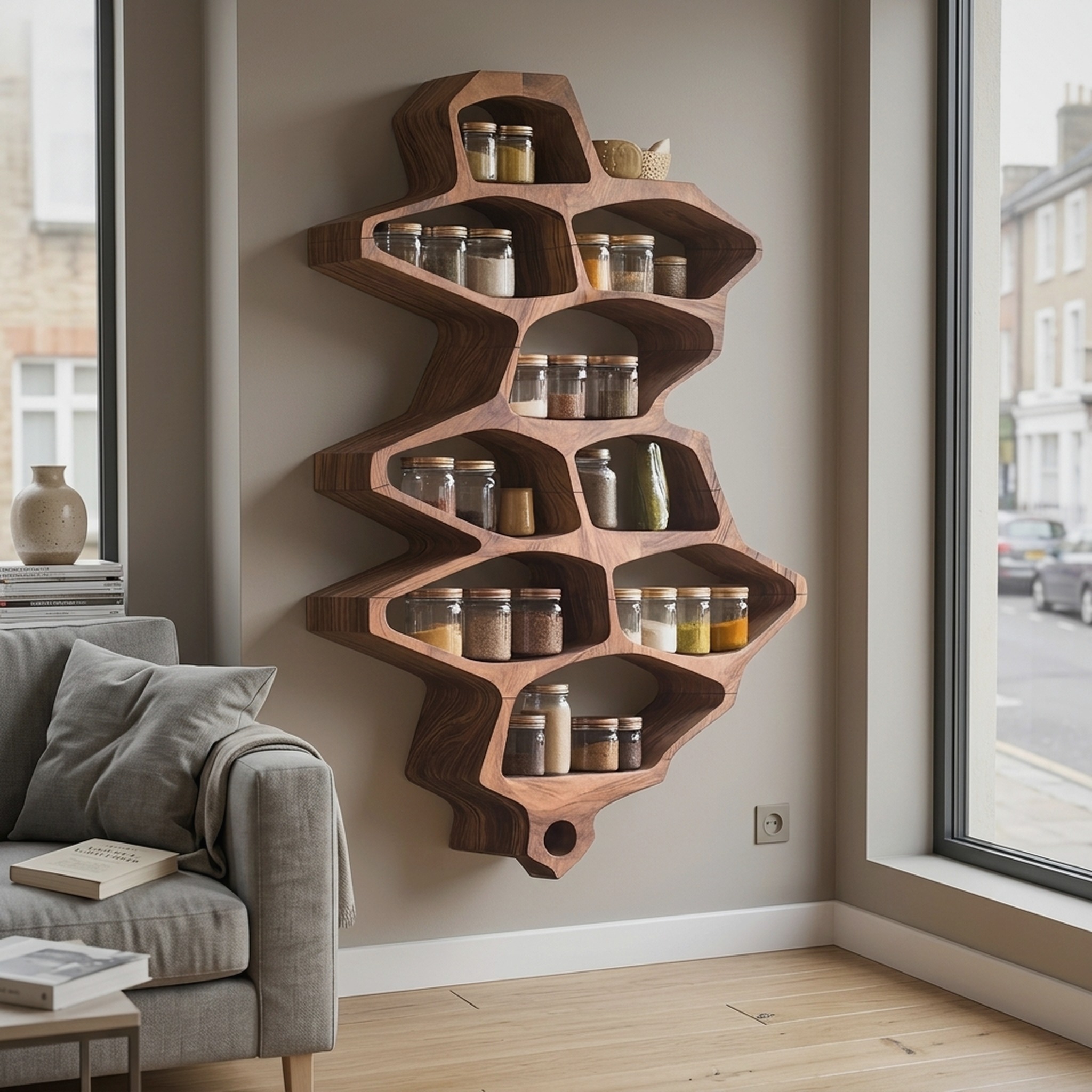 Farmhouse Style Spice Storage Cabinet for Kitchen Use