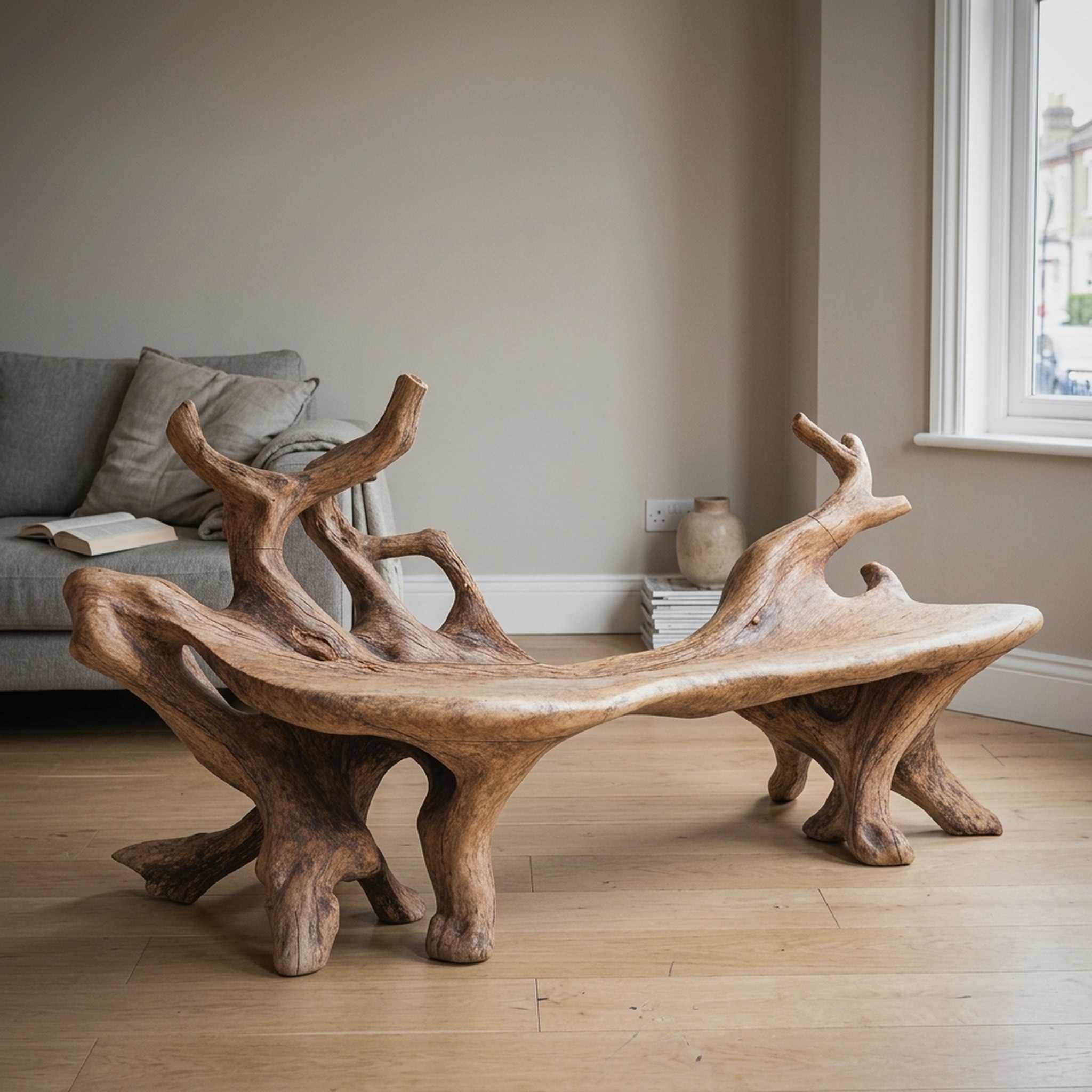 Farmhouse Wooden Bench for Cozy Living Room Accents