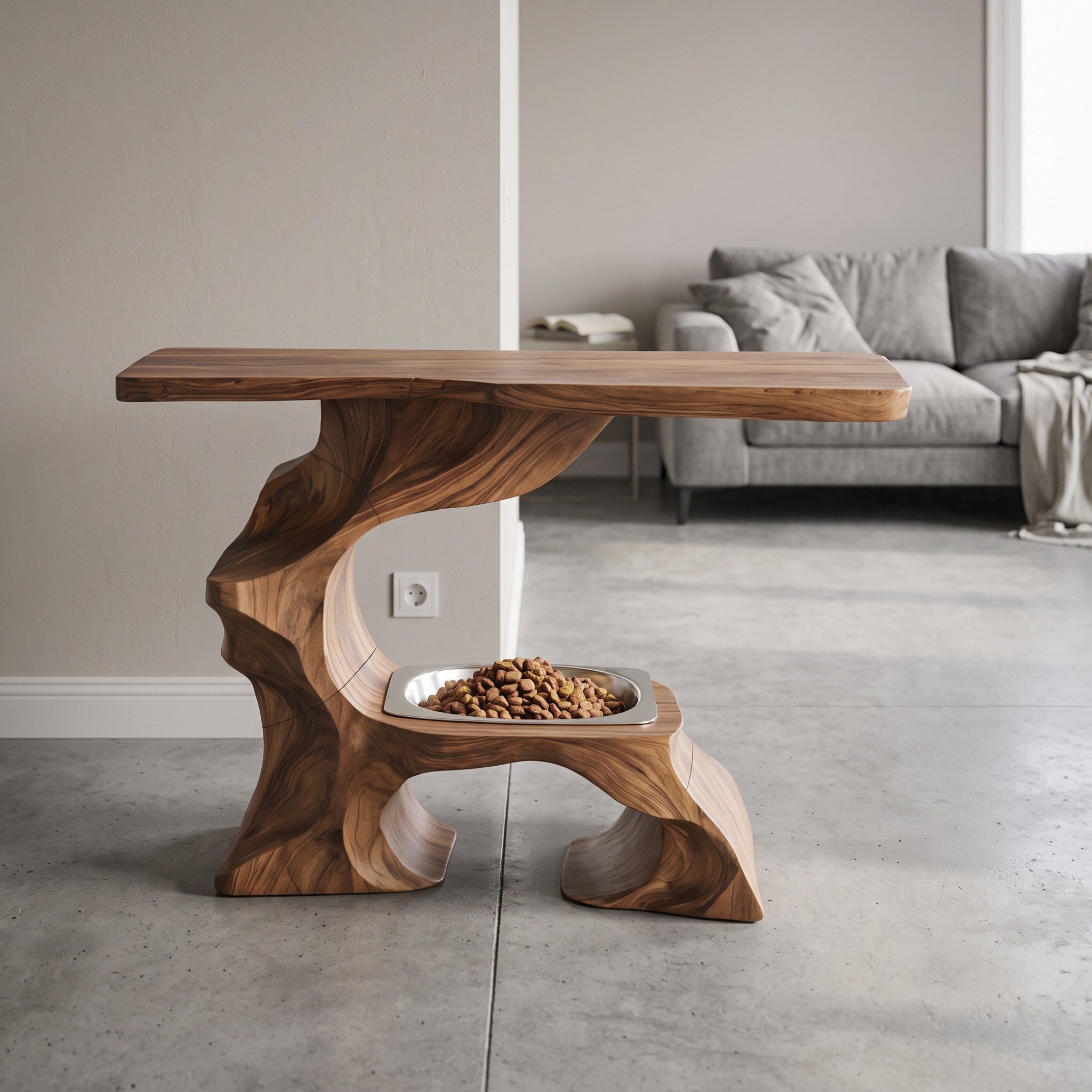 Farmhouse Wooden Dog Bowl Stand, Elevated Solid Wood Double Pet Feeder for Dogs & Cats, Durable Water Bowls