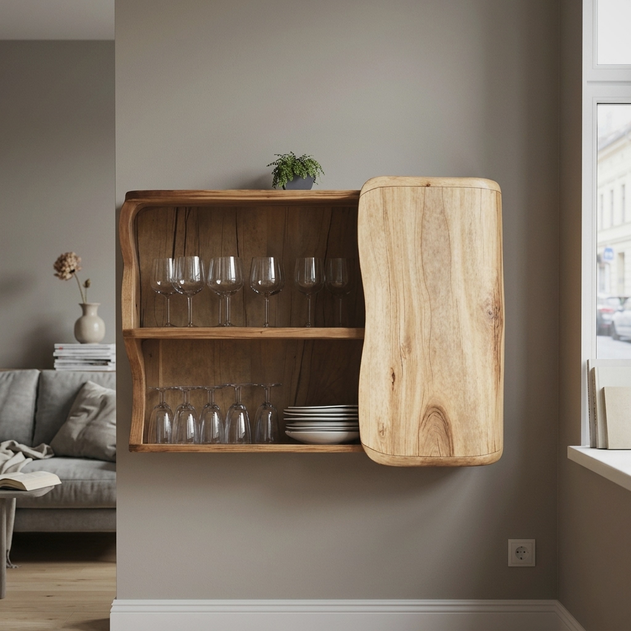 Farmhouse Wooden Kitchen Cabinet for Kitchen