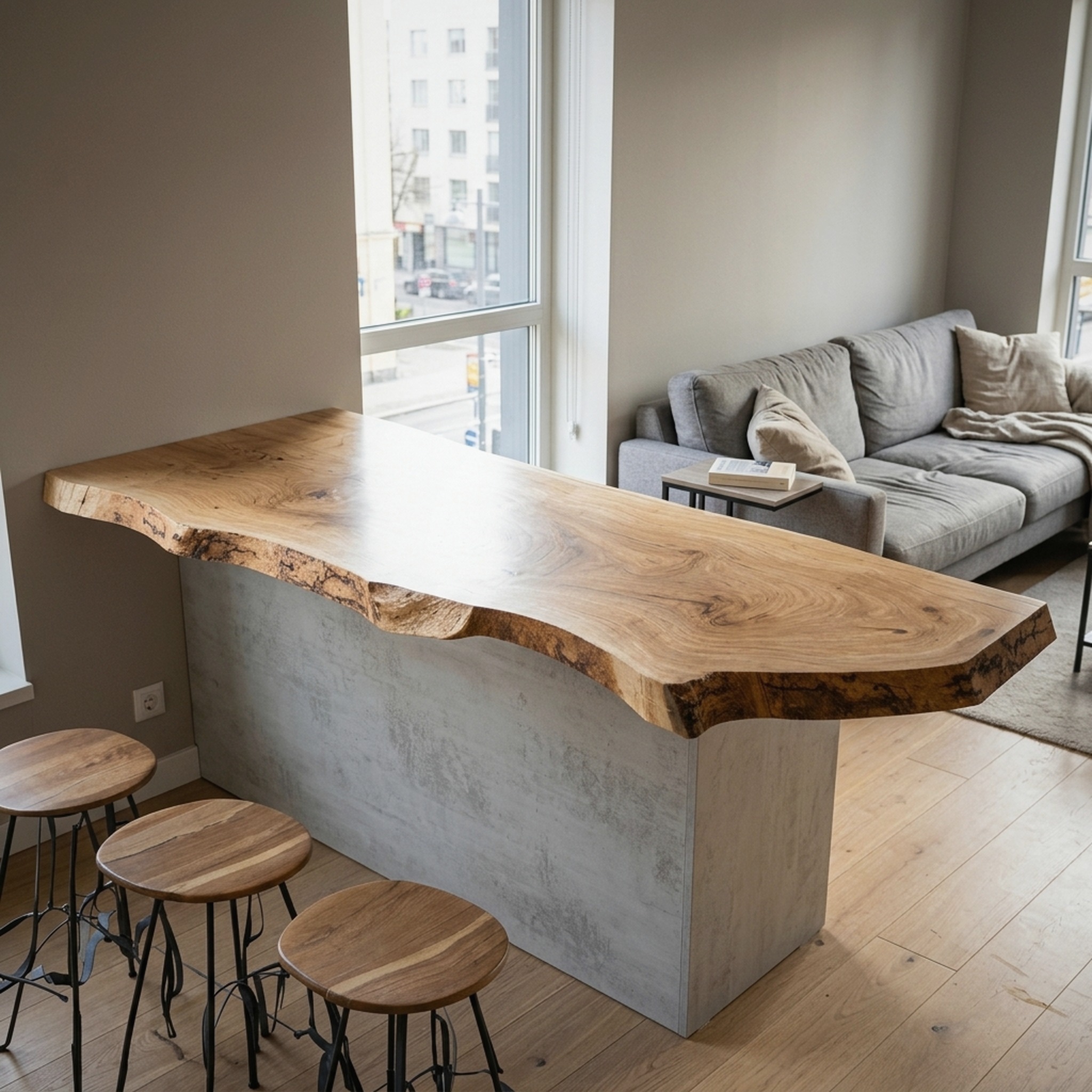 Farmhouse Wooden Kitchen Countertop for Naturally Inspired Kitchen Setup