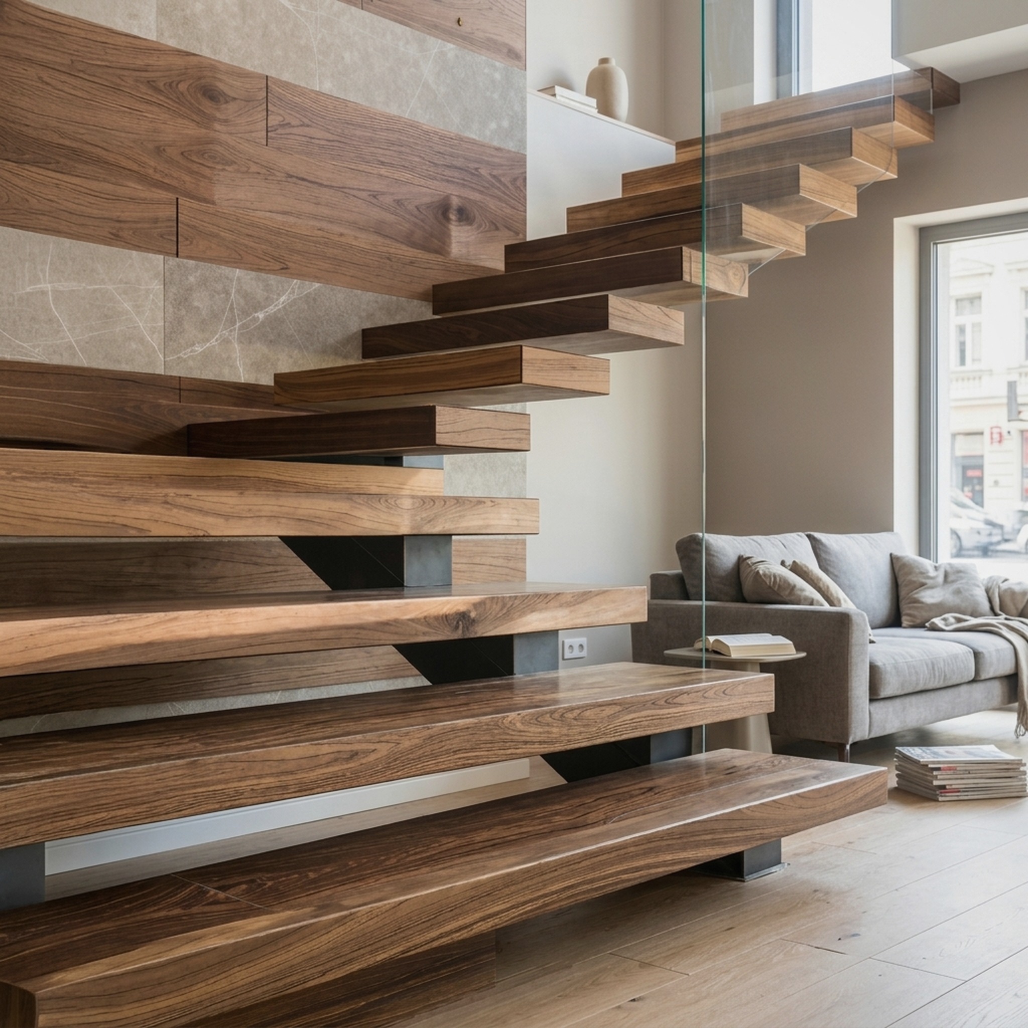 Farmhouse Wooden Stair for Unique Home Decor
