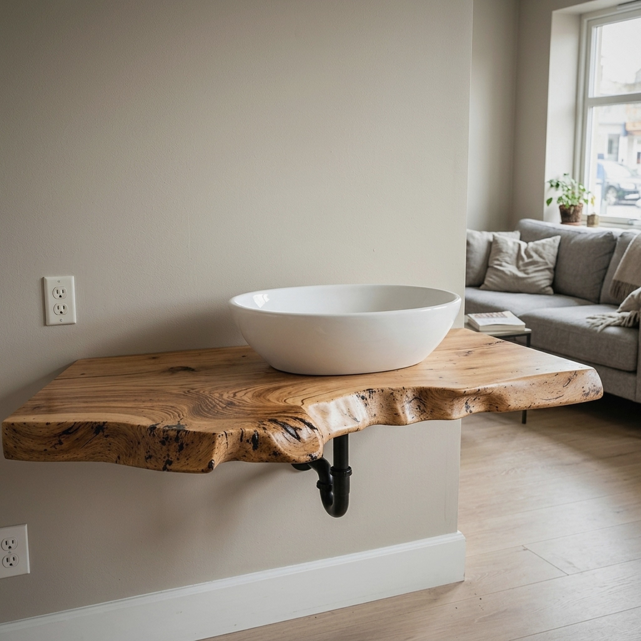 Floating Bathroom Corner Shelf Vanity