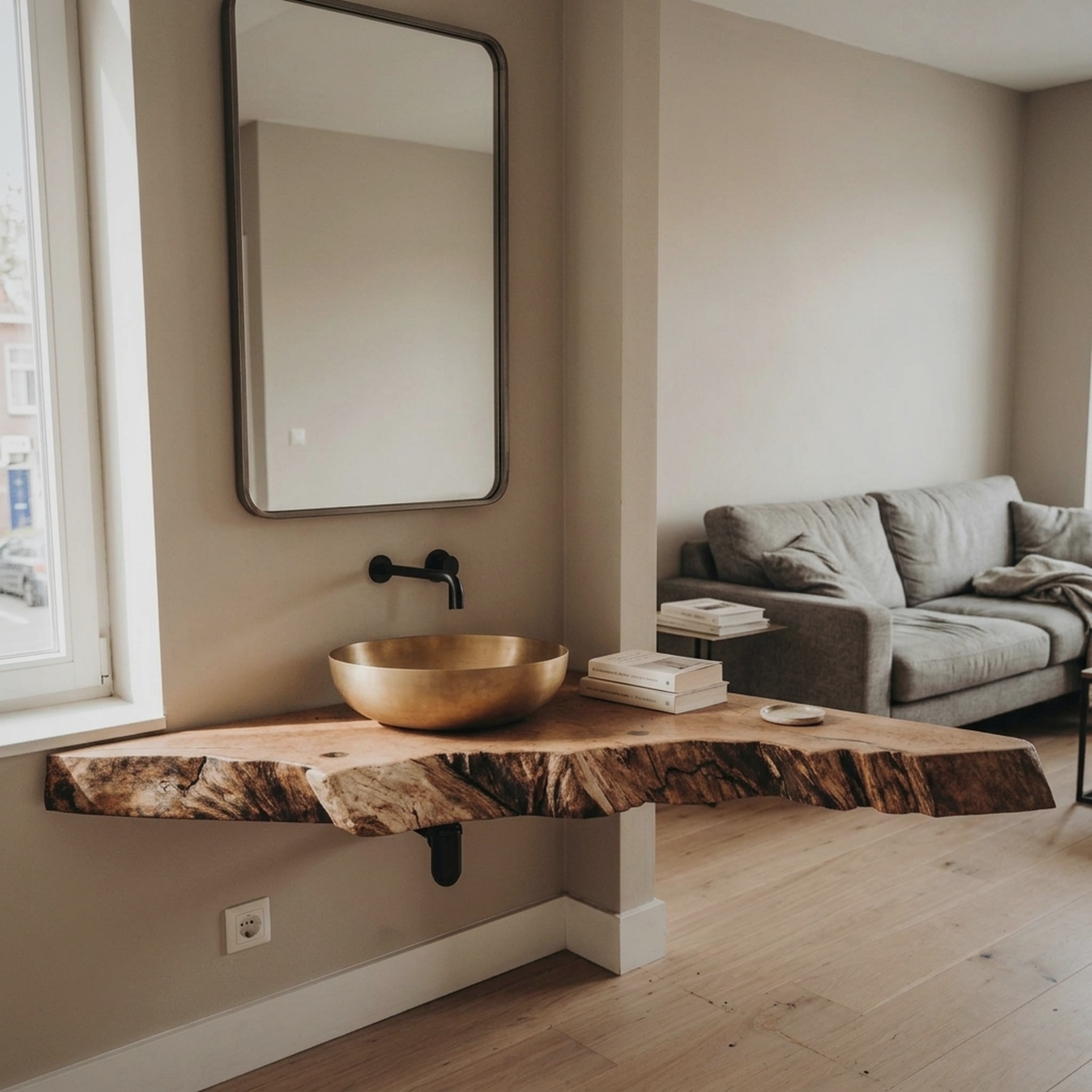 Floating Corner Vanity Bathroom