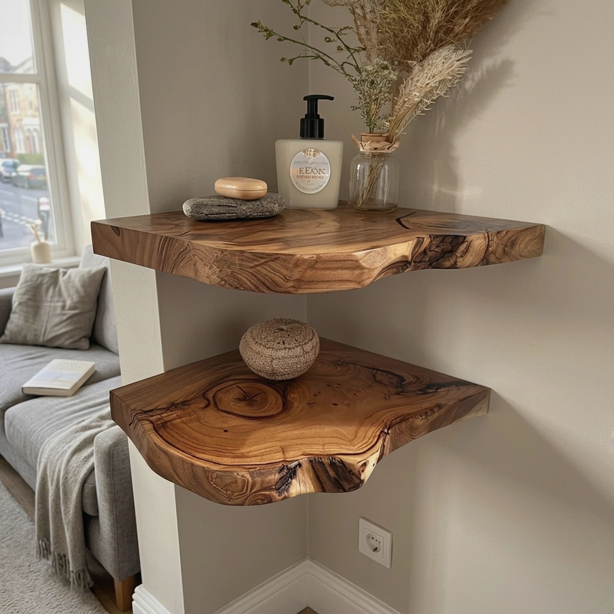 Floating Corner Wall Shelves
