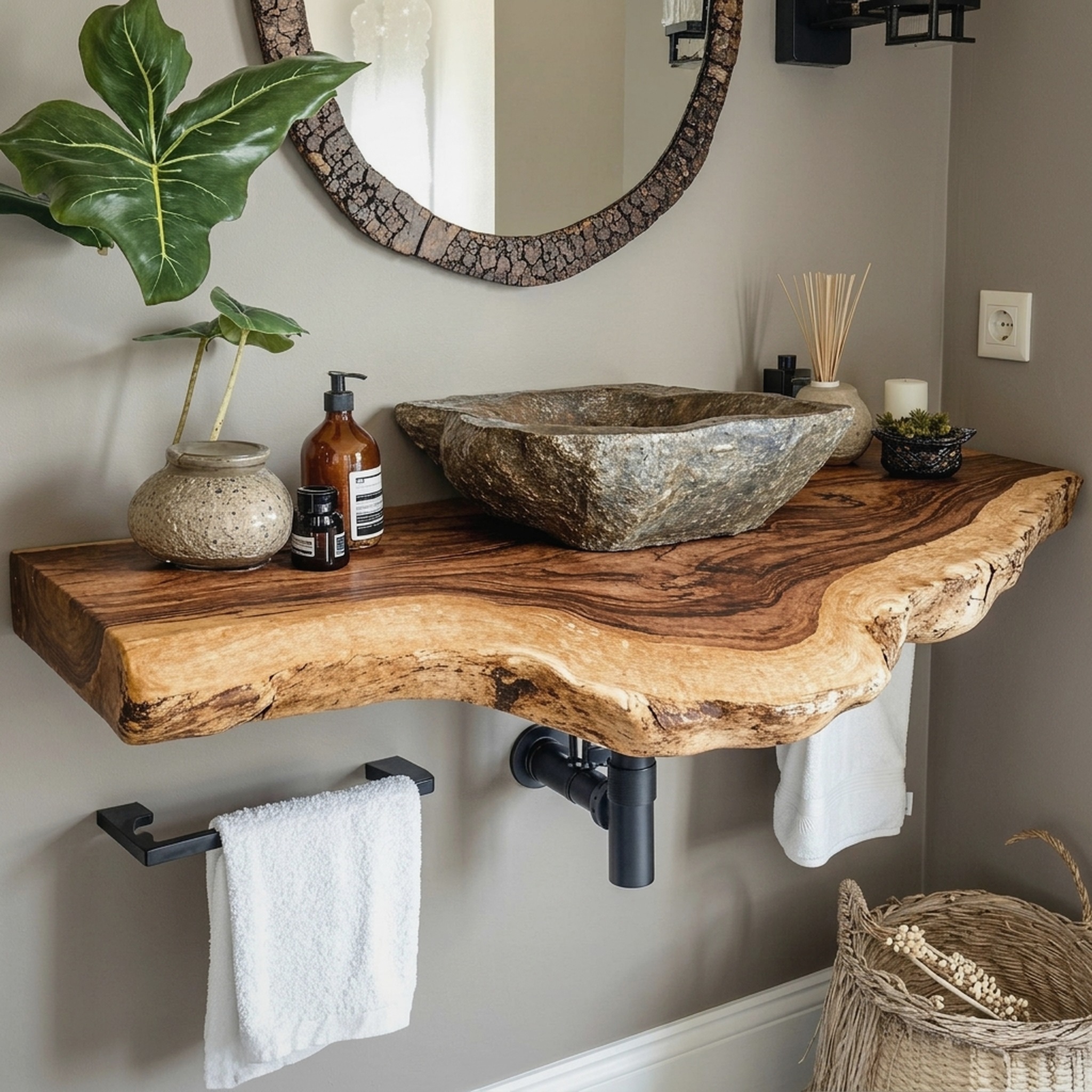 Floating Edge Bathroom Vanity Shelf