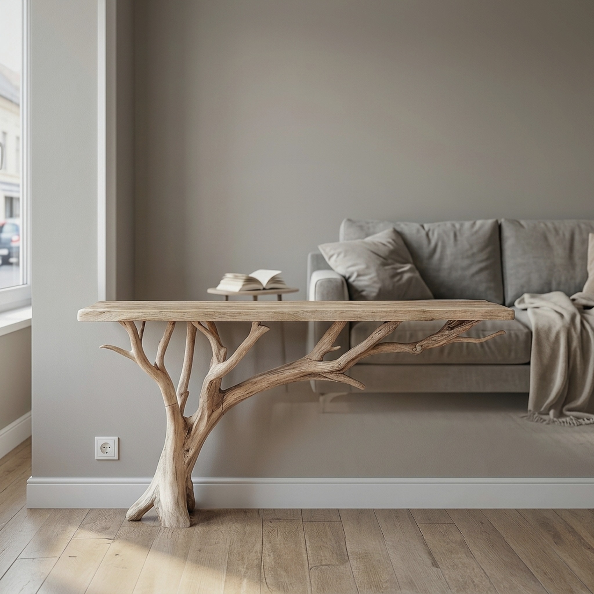 Floating Edge Console Table Handcraft