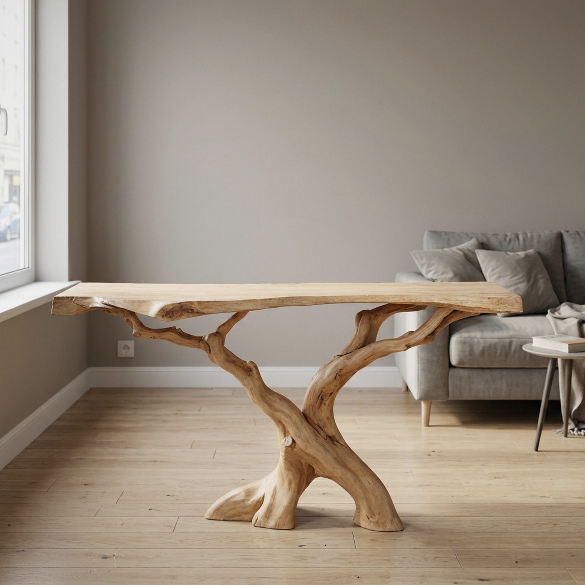 Floating Edge Entry Console Table Handcrafted