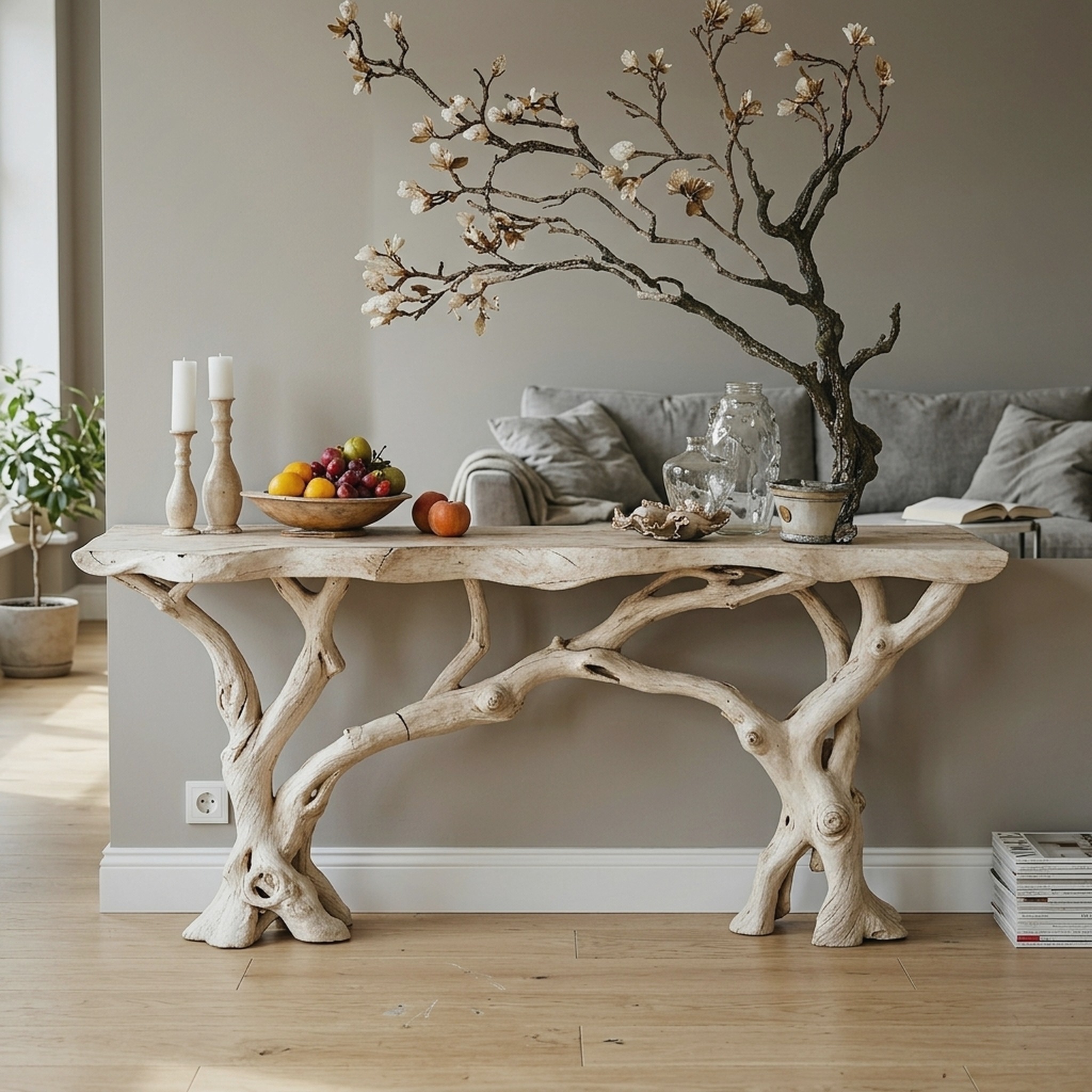 Floating Edge Side Table Handcraft Wooden