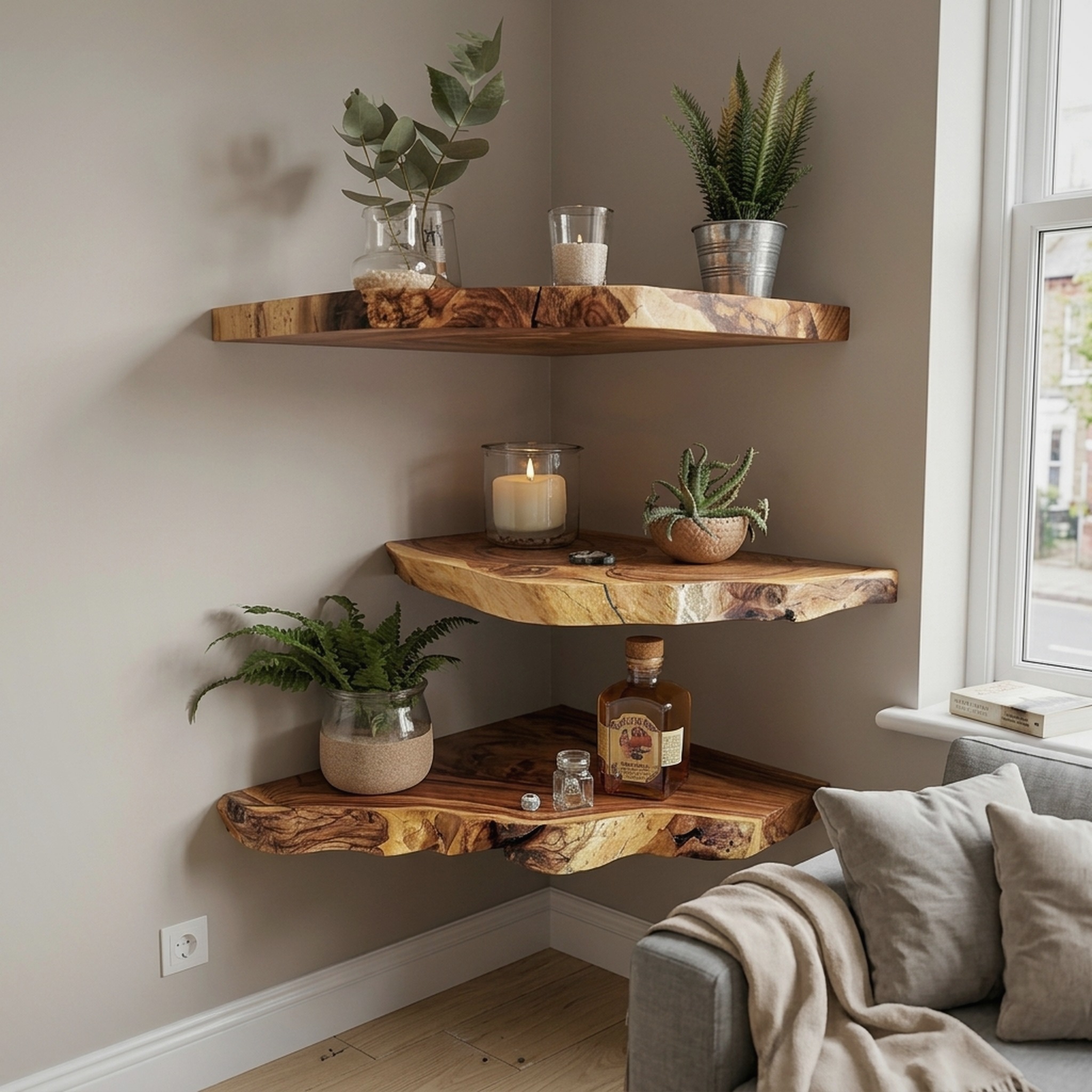 Floating Shelf Corner Bookshelf Decorations