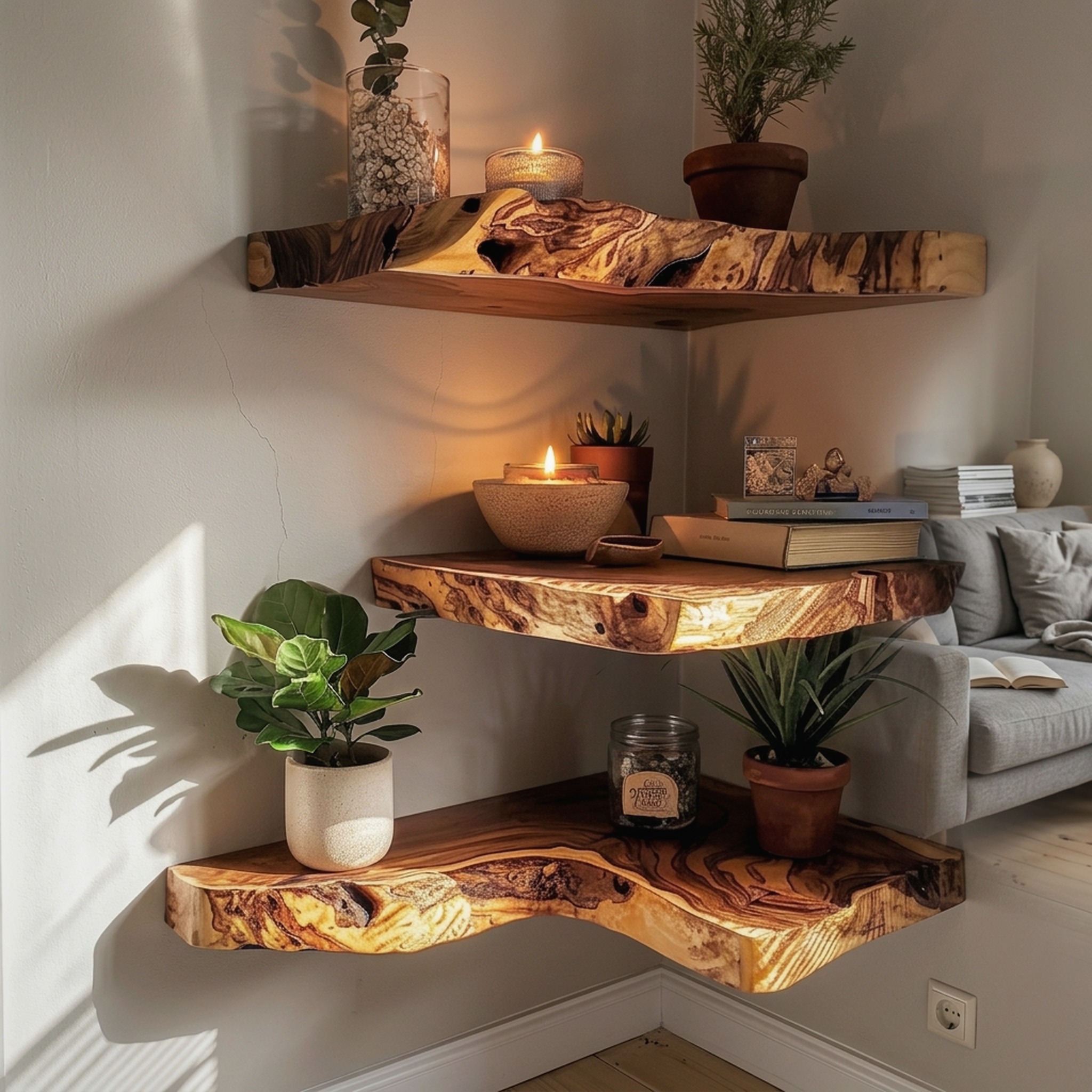 Floating Shelf Mid Century Bookcase
