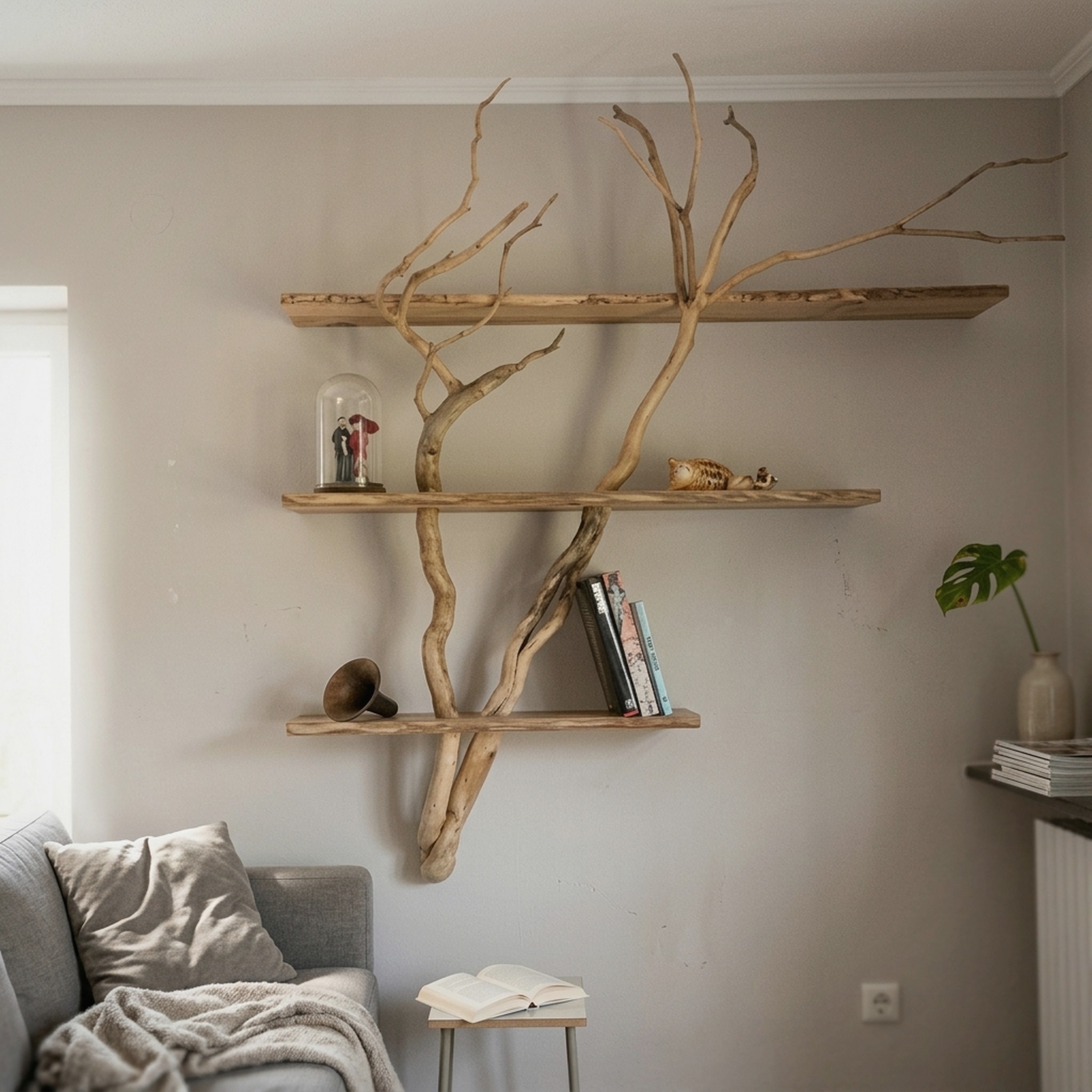 Floating Shelves Tree Branch Shelf Bookcase Art