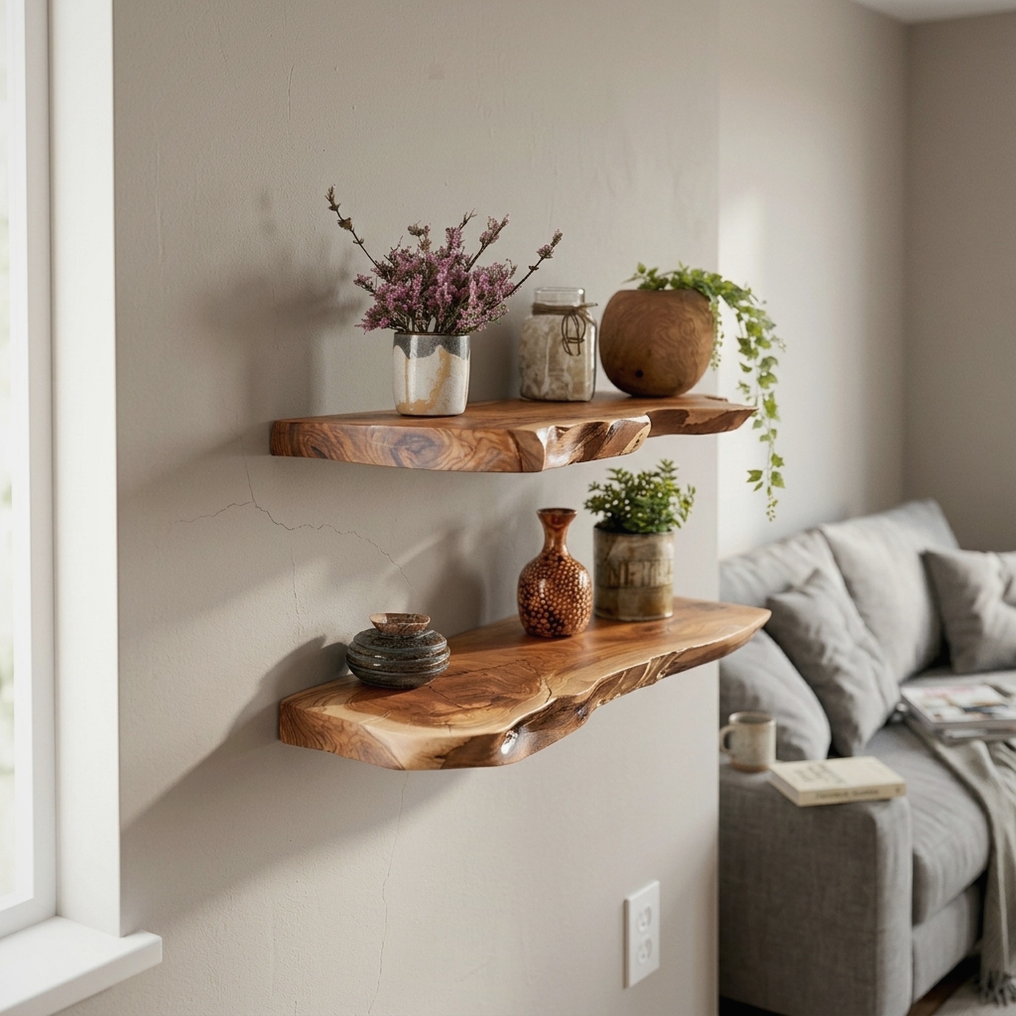 Floating Wall Shelf Handmade and Custom Decor Living Room Gift
