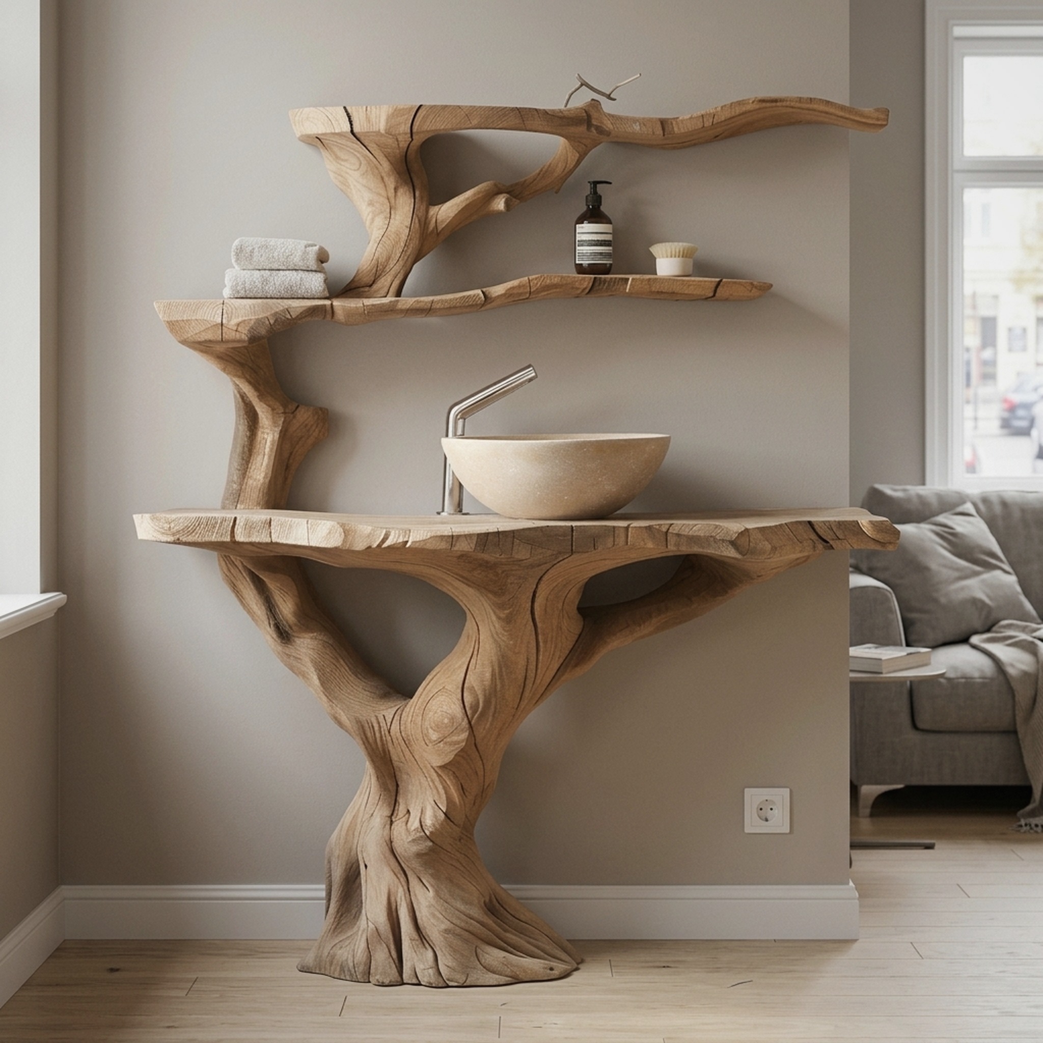Floating Wood Bathroom Vanity