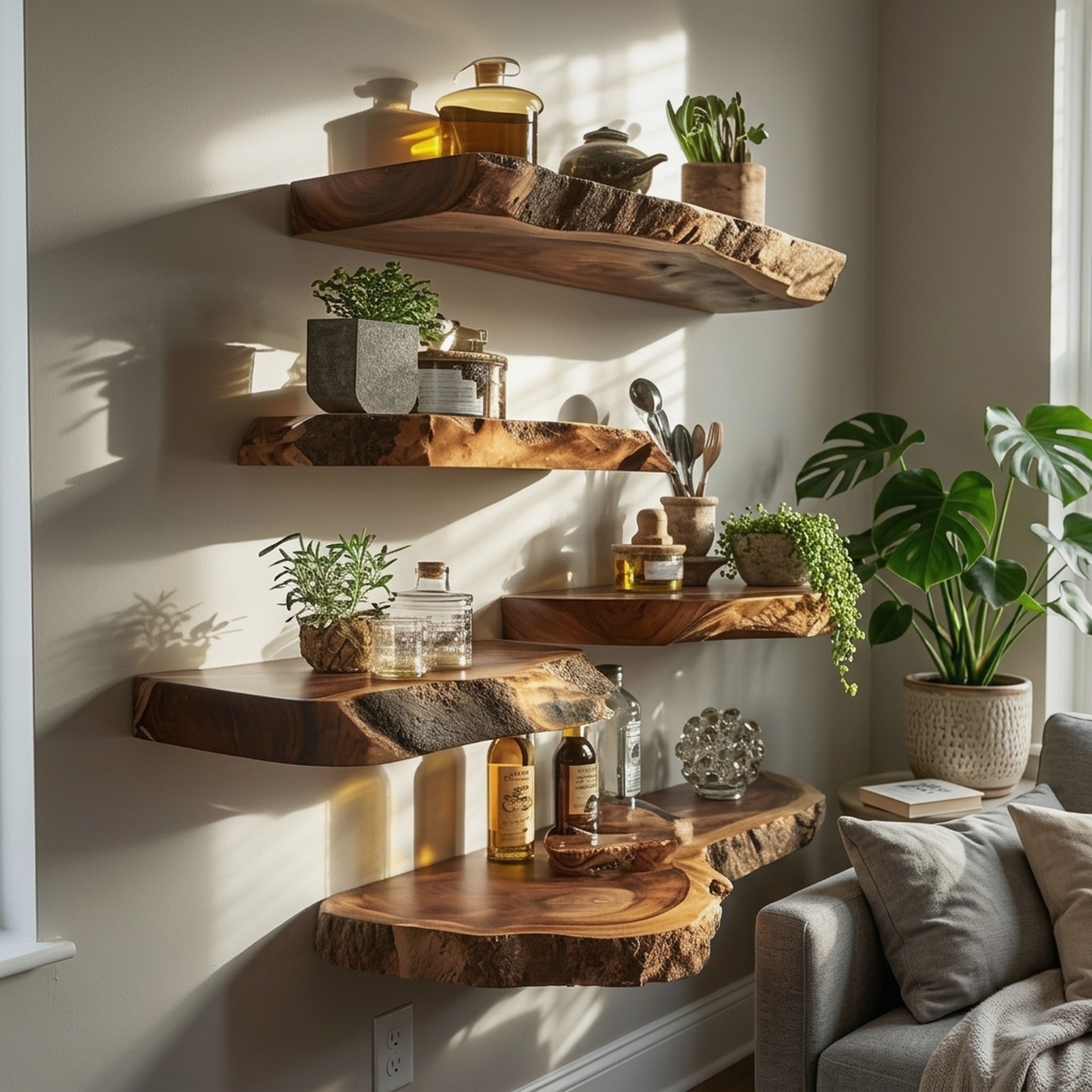 Floating Wood Shelf Display Shelf