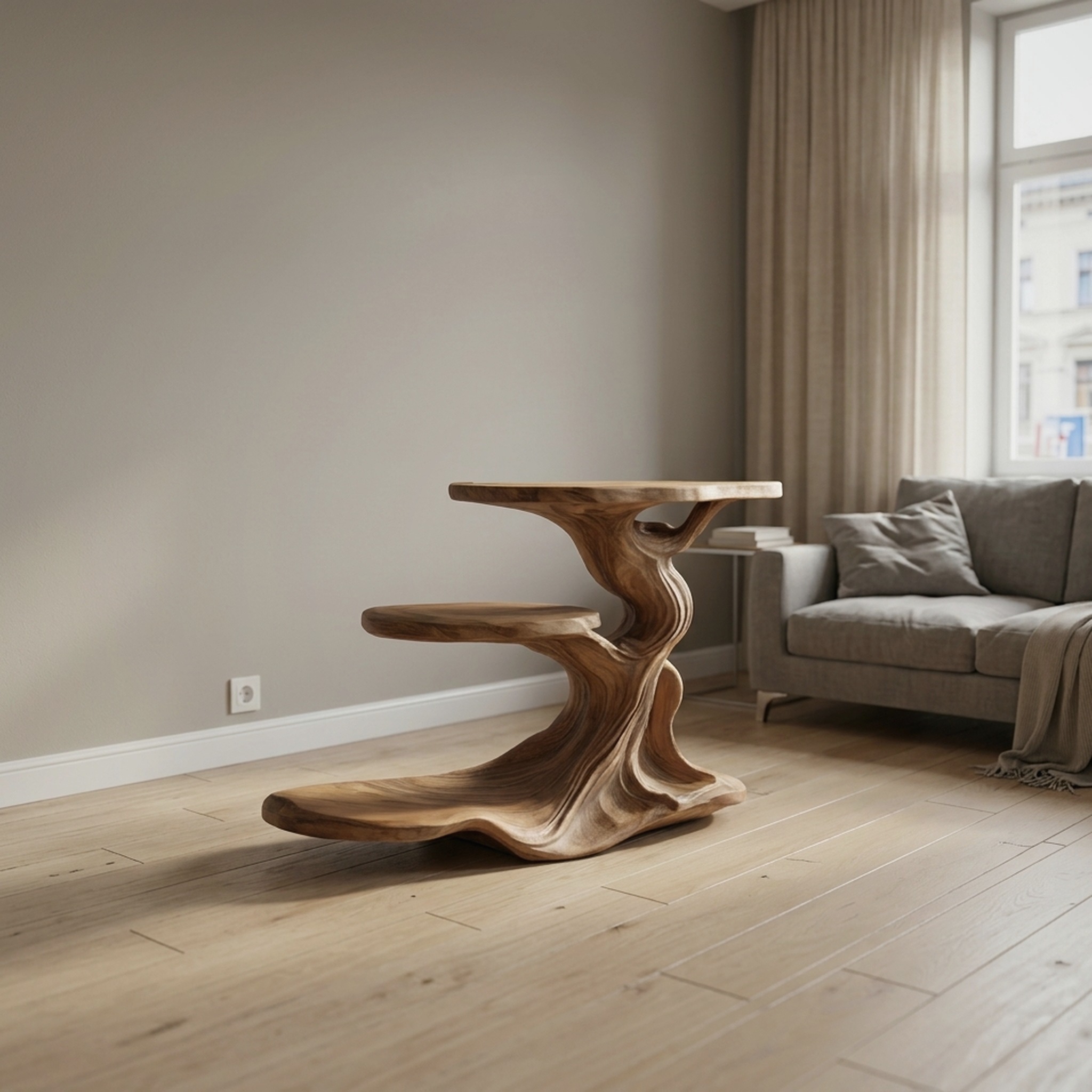 Free Standing Rustic End Table Reading Nook