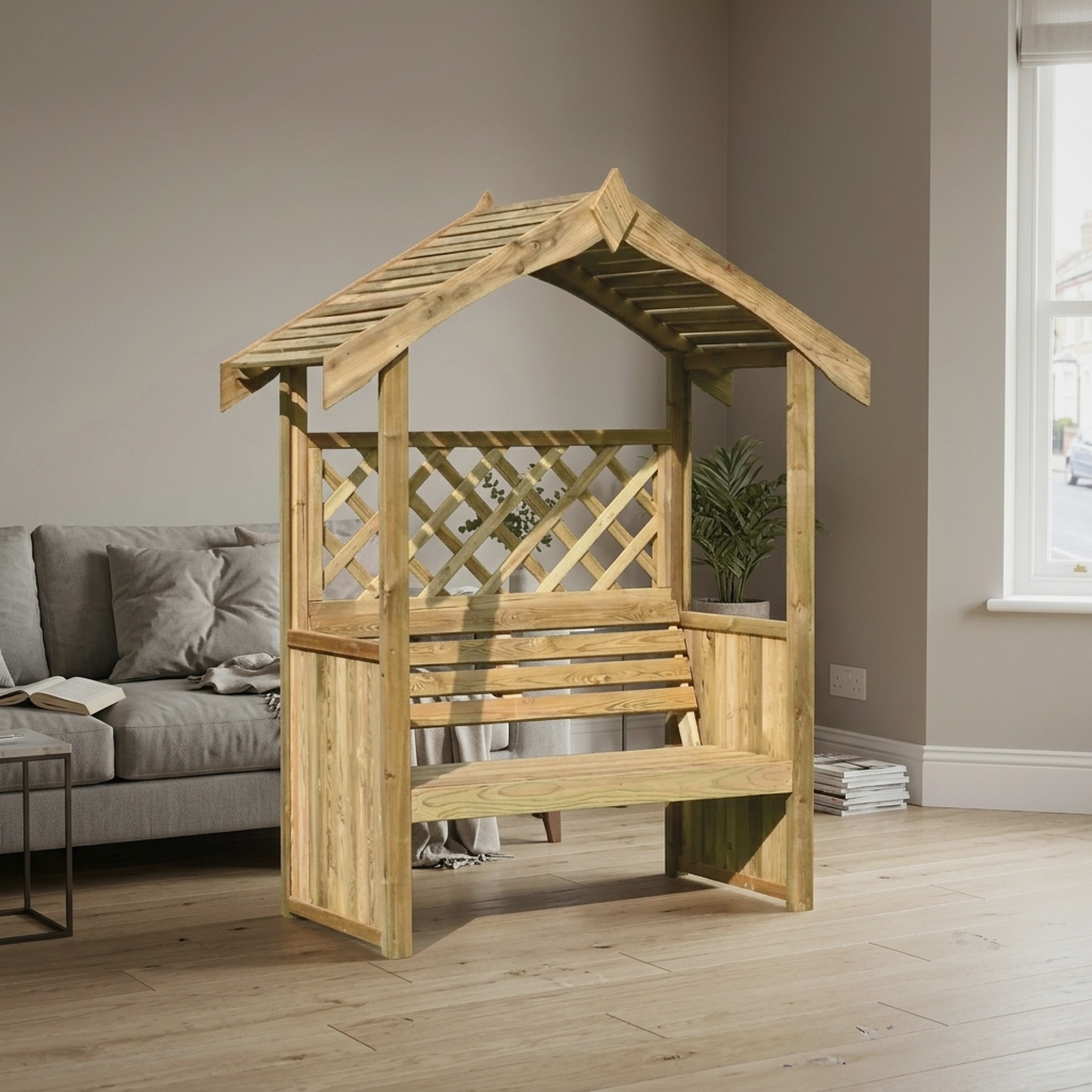 Garden Arbour Bench Rustic Wooden Vintage Gift