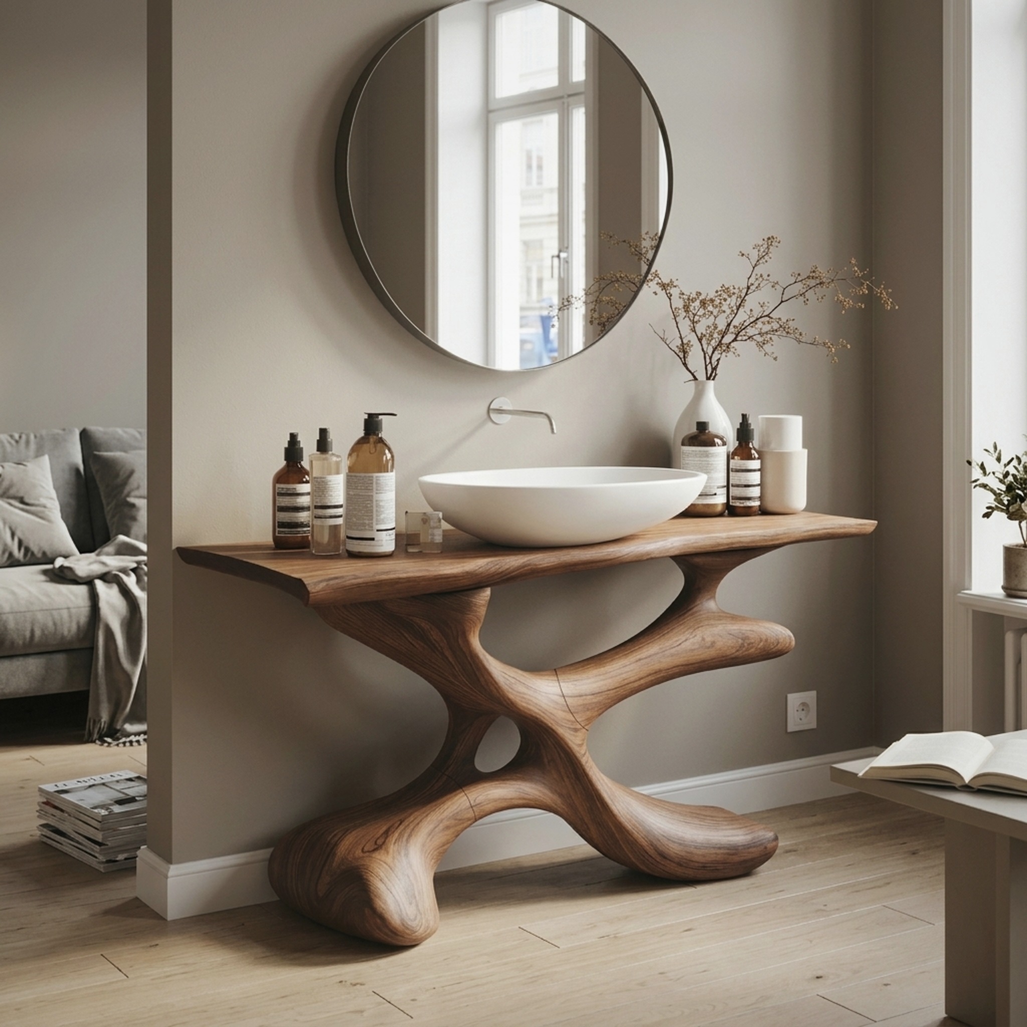 Handcrafted Bathroom Vanity for Furniture Decor Style