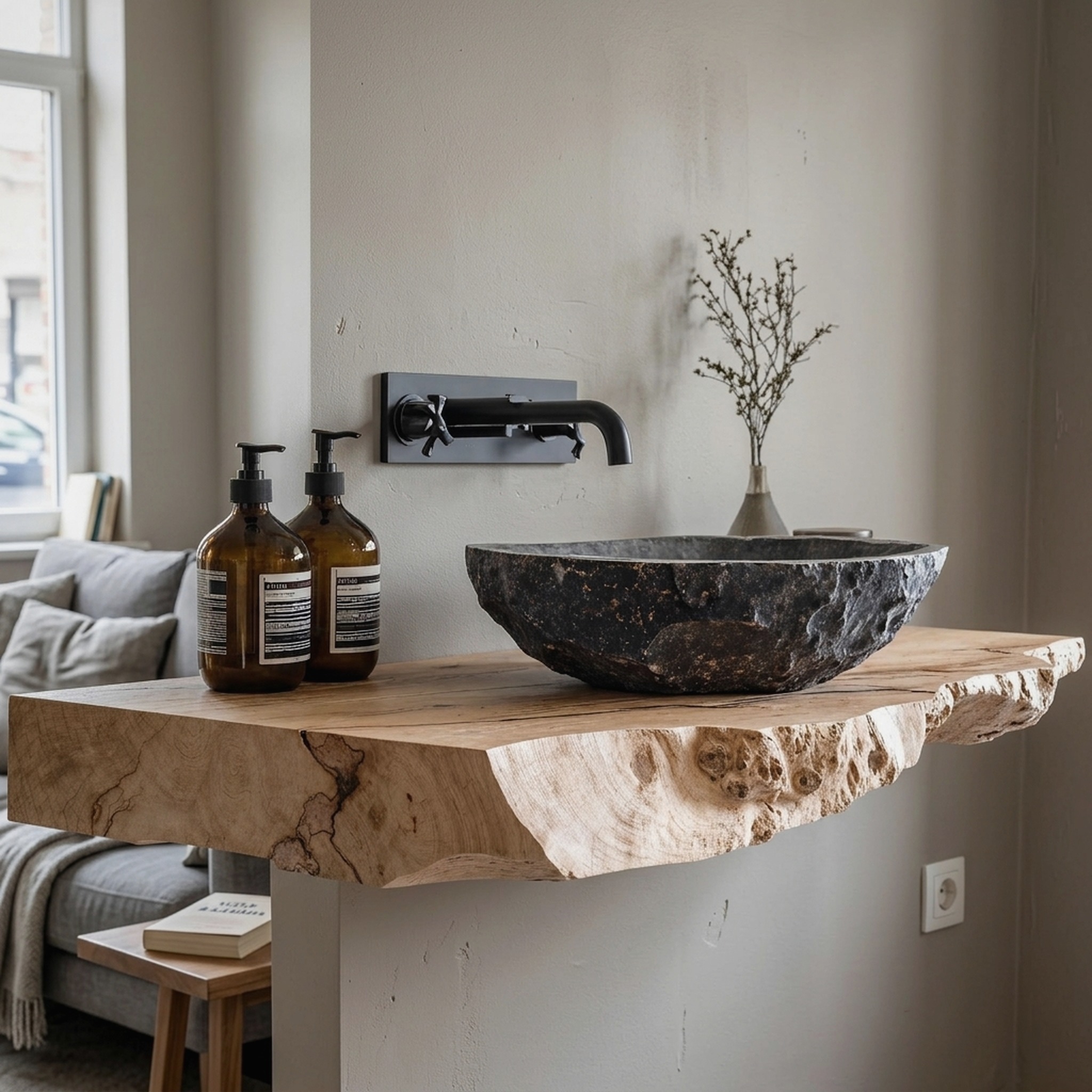 Handcrafted Bathroom Wooden Shelf